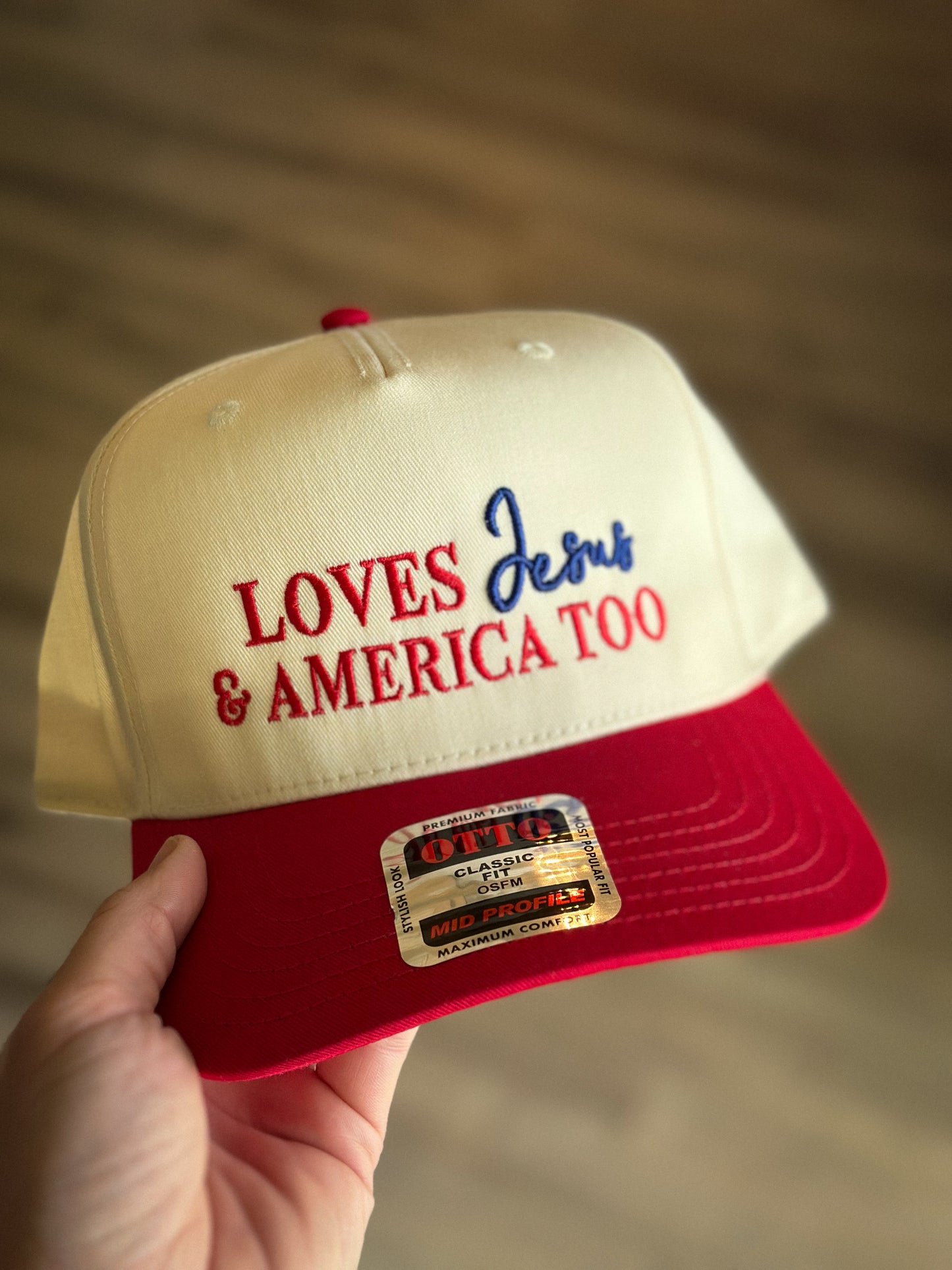 Loves Jesus & America Too Snapback Hat