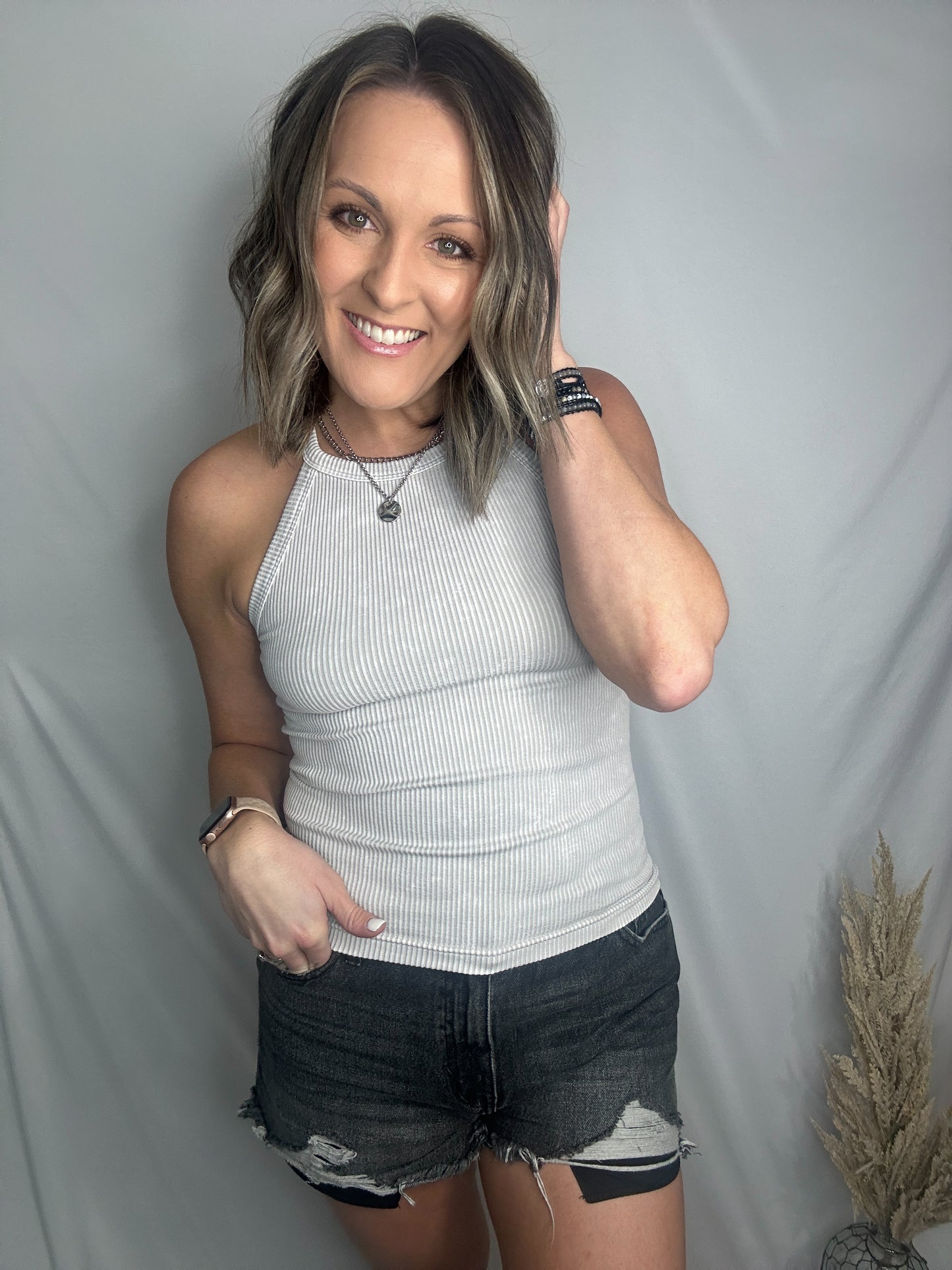 Stone Washed Cami - Bone