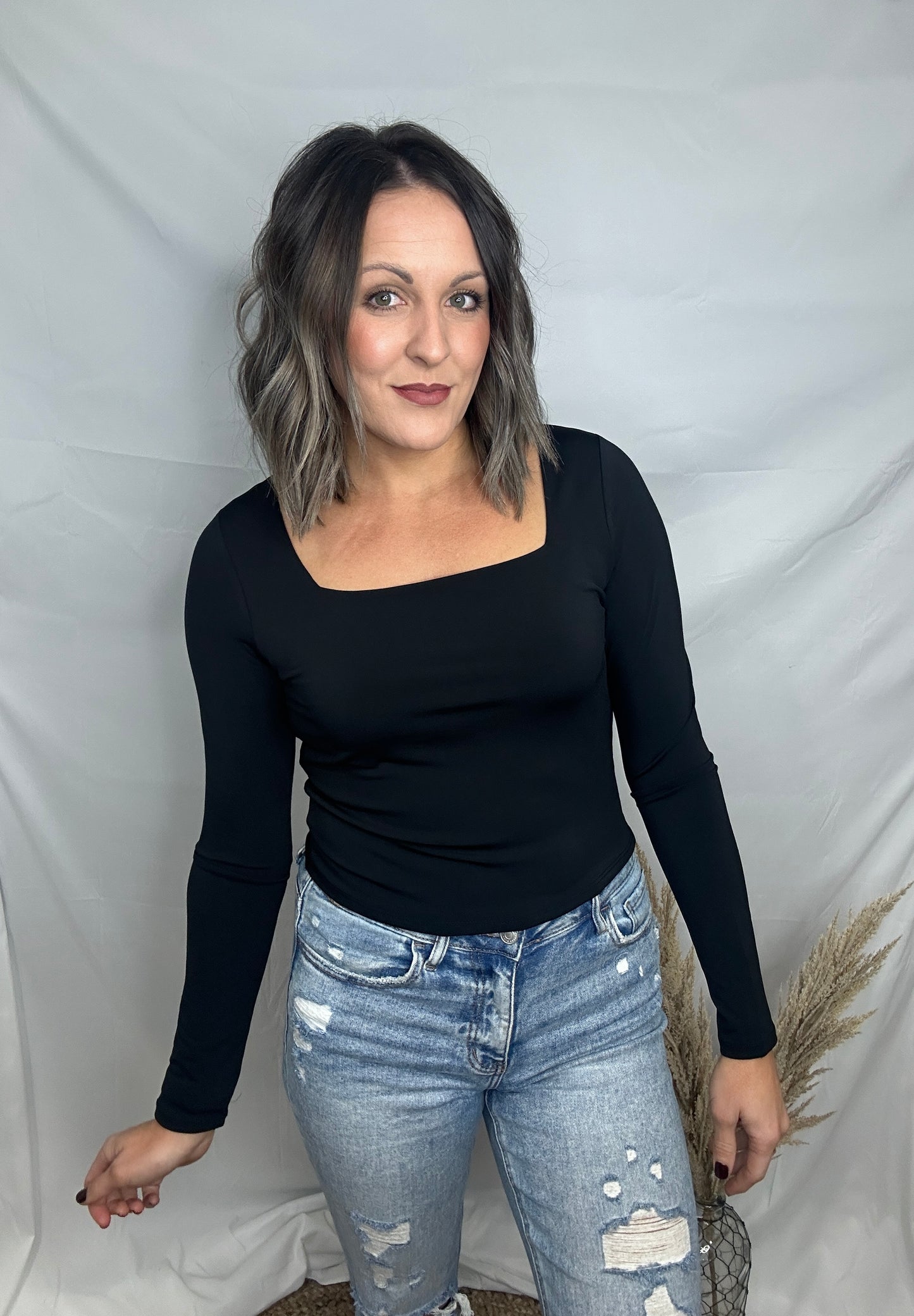 Square Neck Long Sleeve