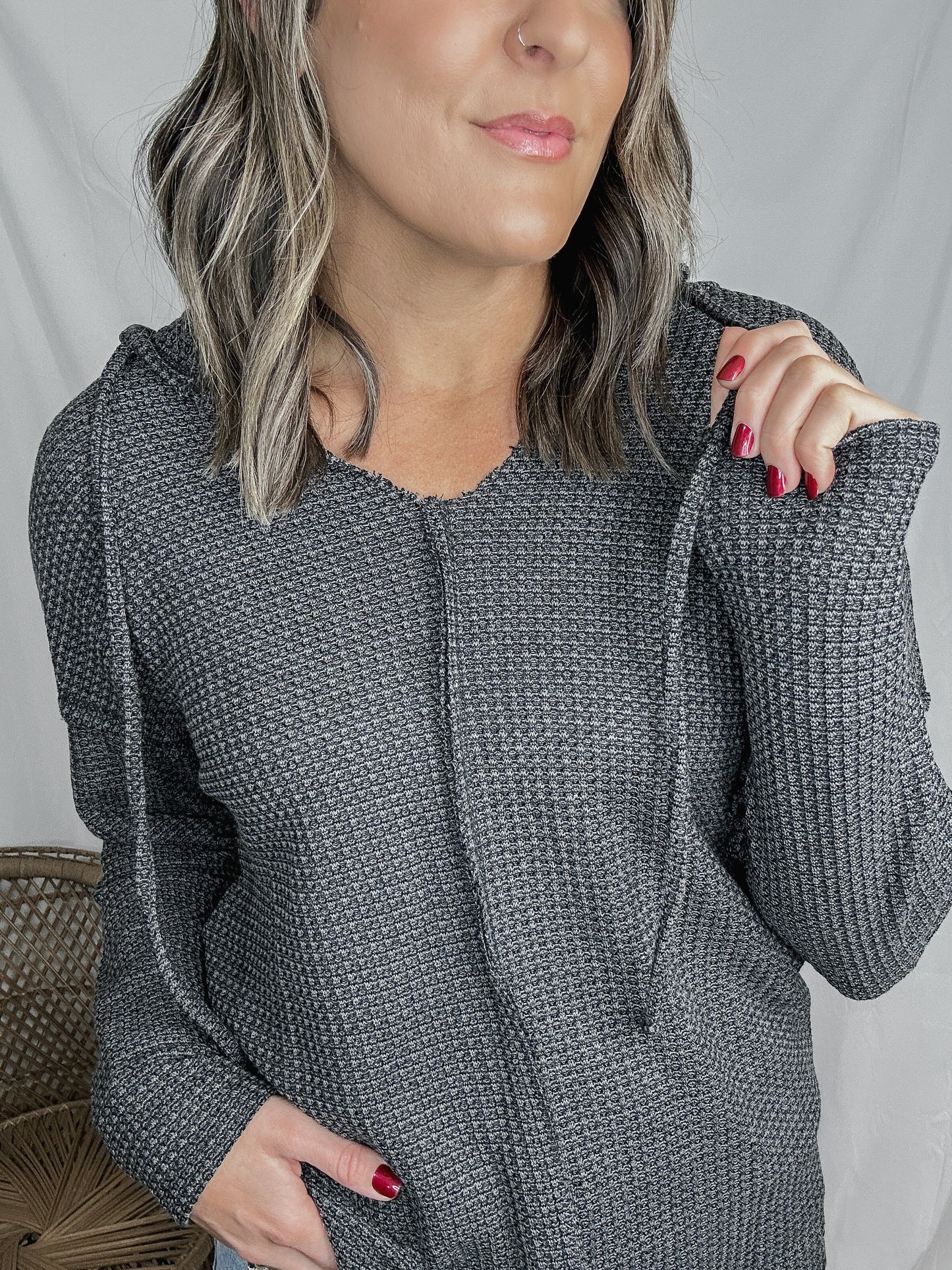 Waffle Knit Hoodie