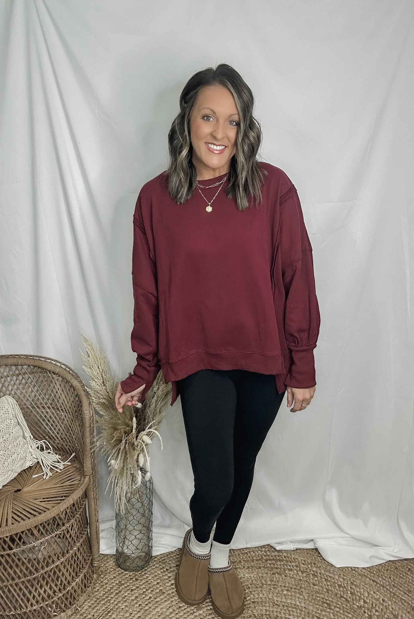 The Sutton Slit French Terry Top