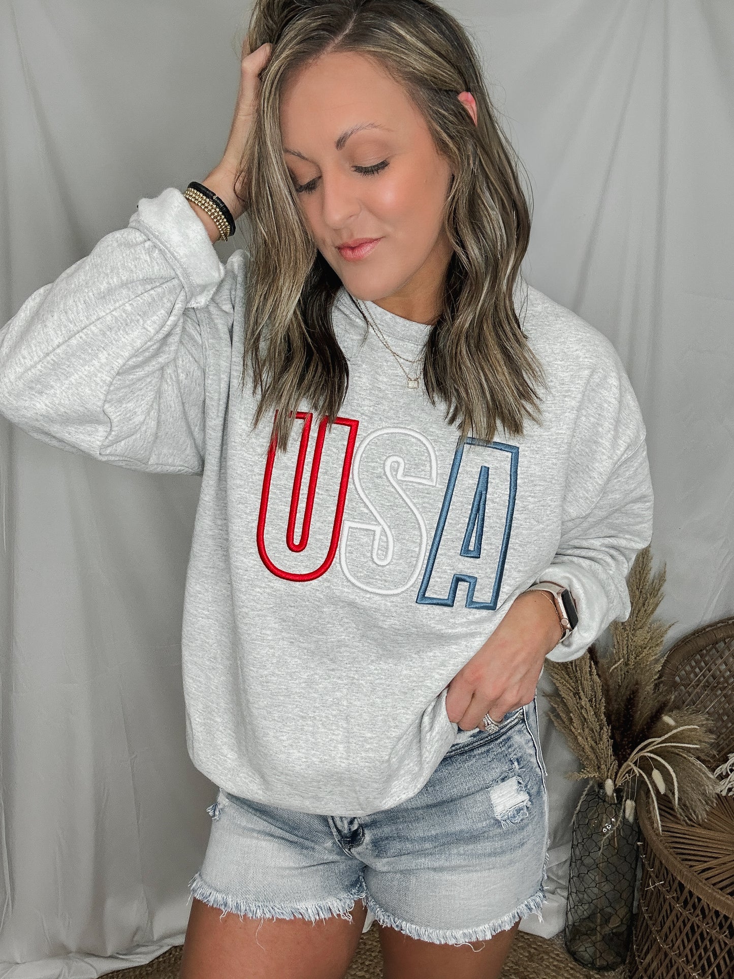 Classic USA Puff Print Crewneck