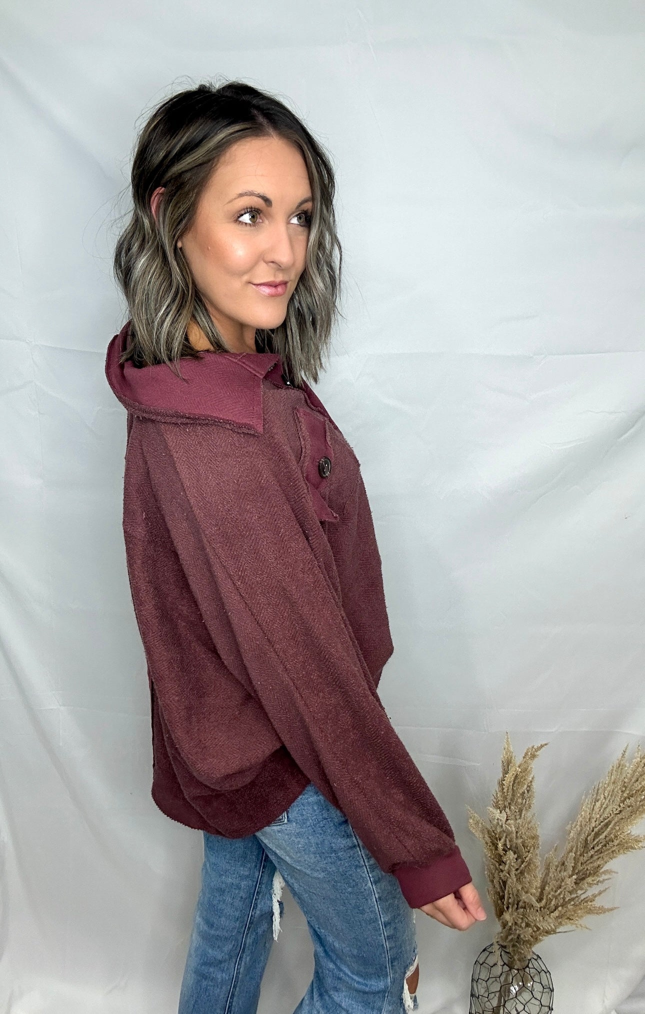 Fall In Love Top - Burgundy