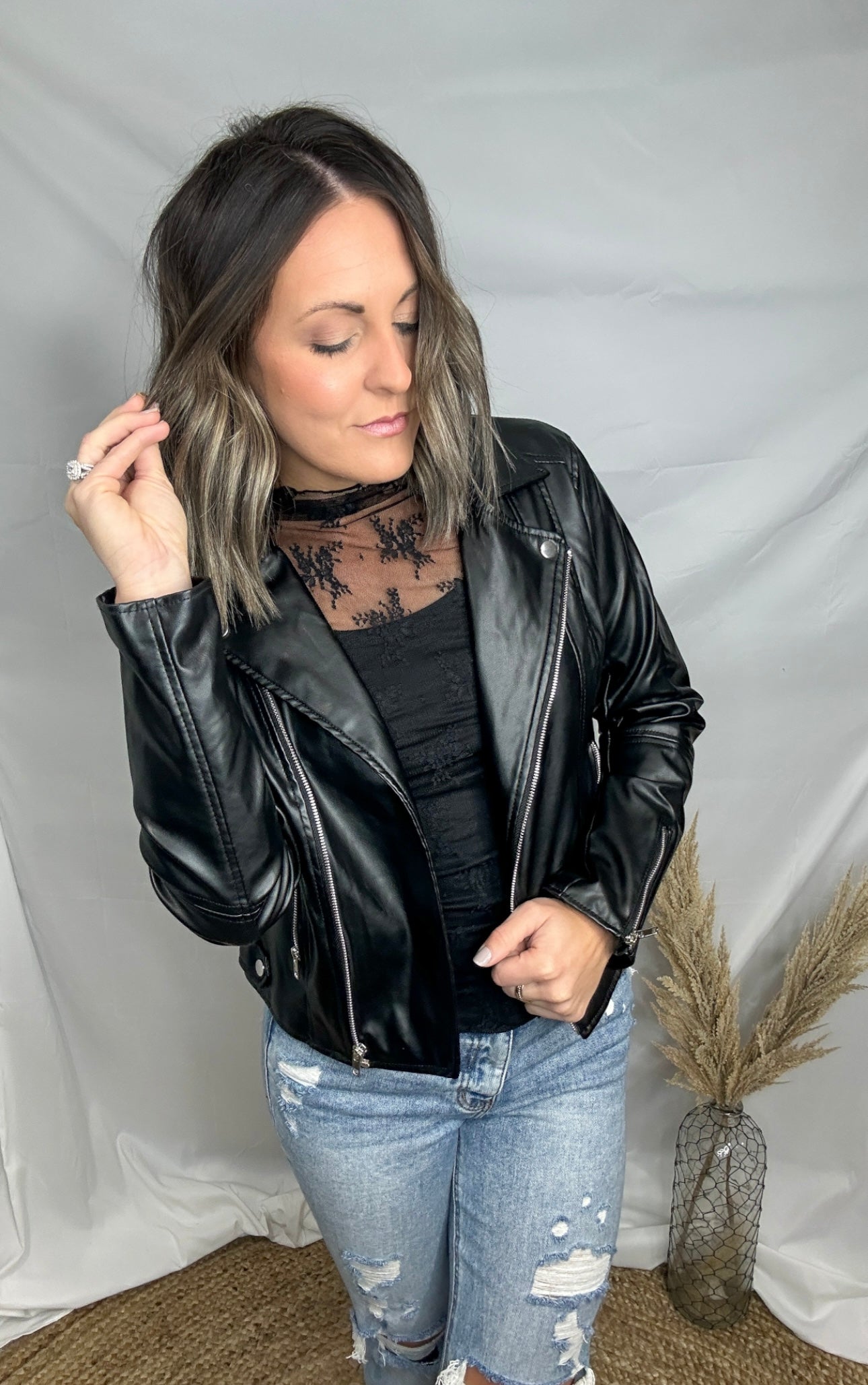 Flowers + Lace Mesh Top