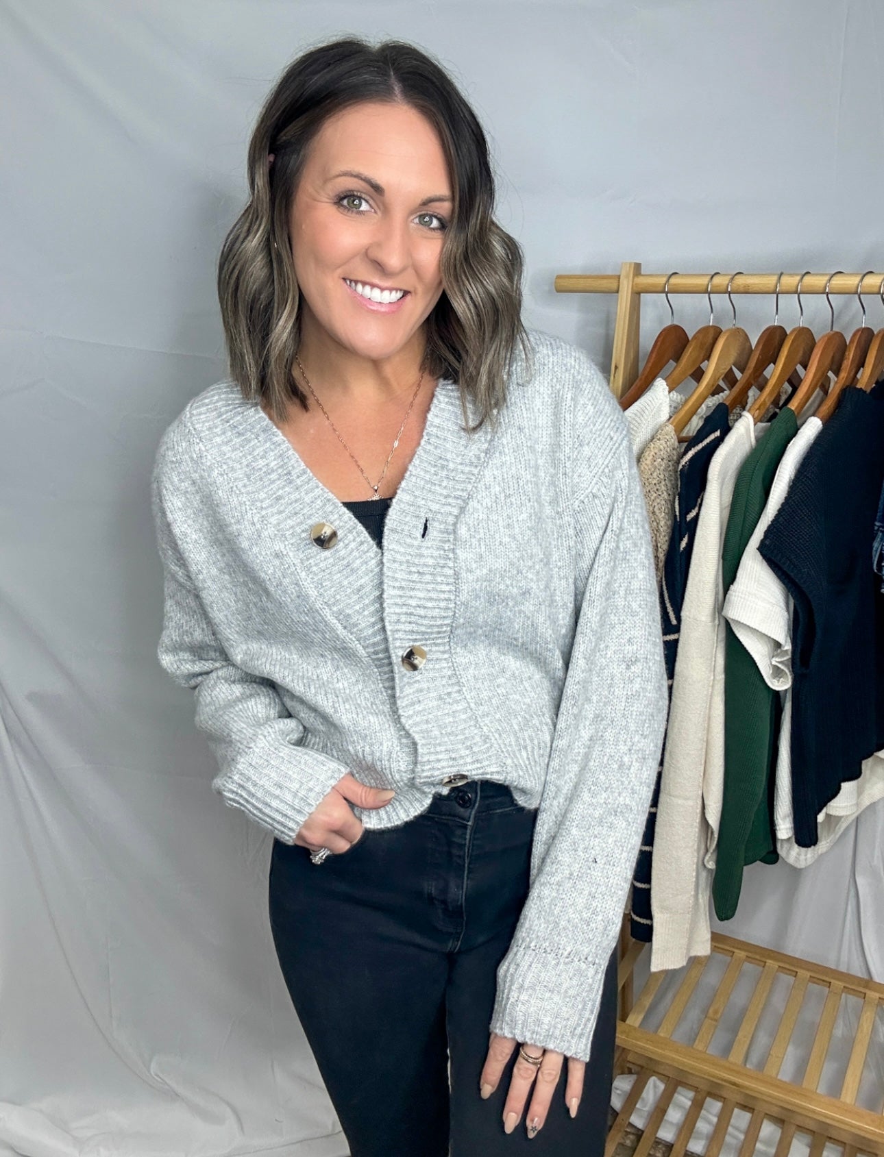 Heather Cropped Cardigan