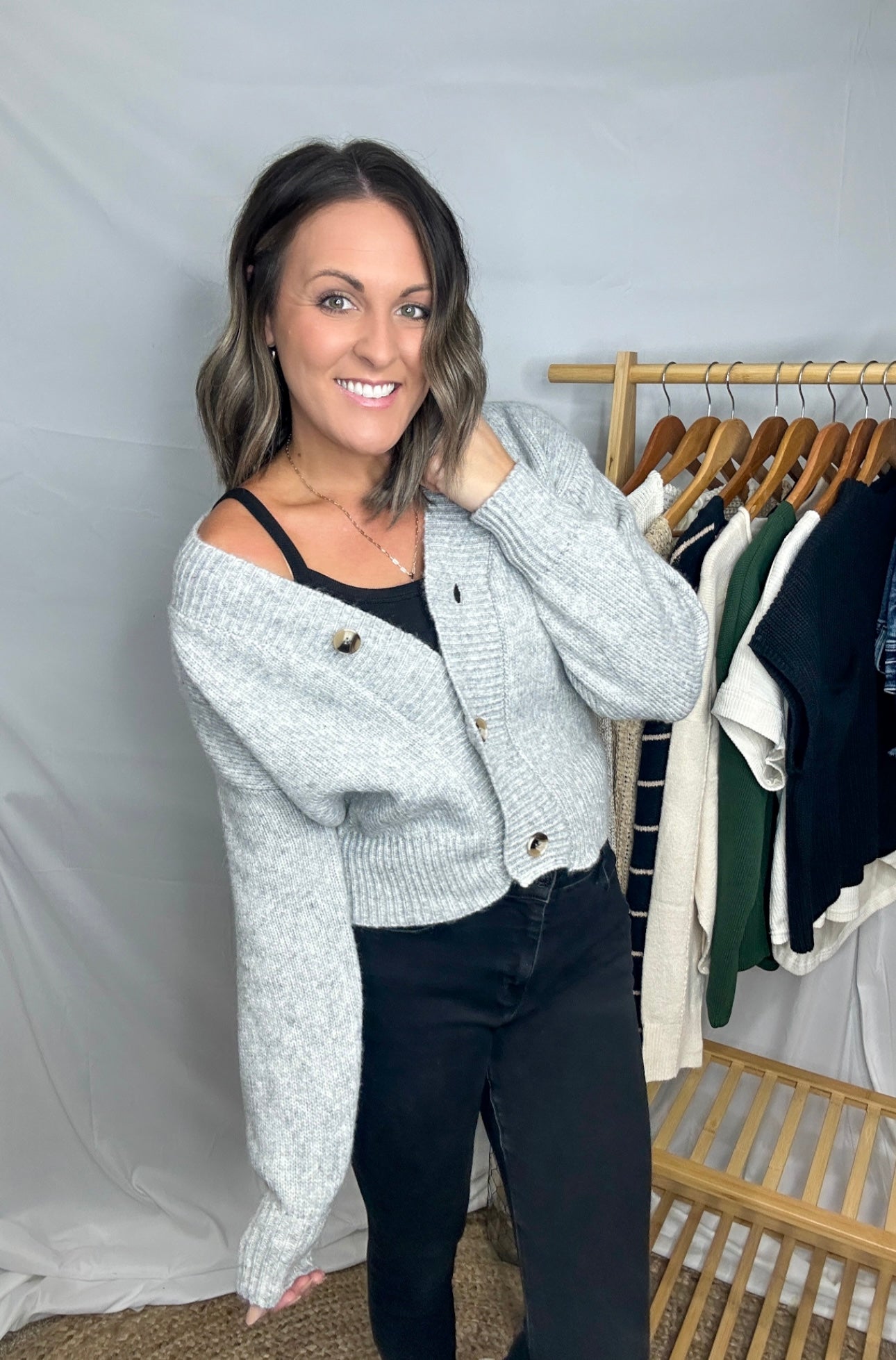 Heather Cropped Cardigan