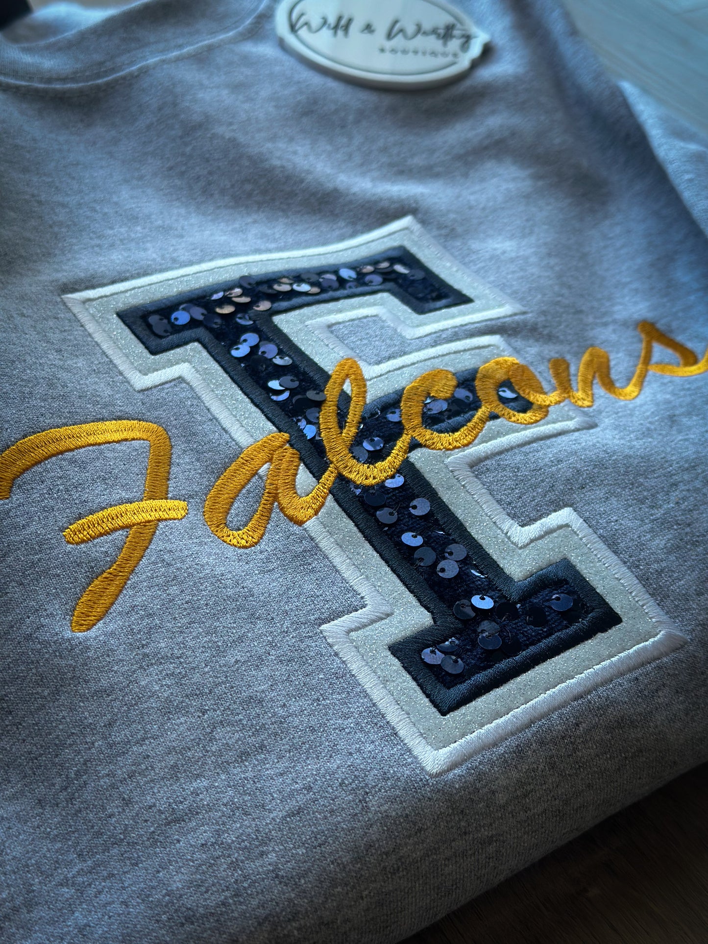 Sequin Spirit Varsity Crew - Fairfield