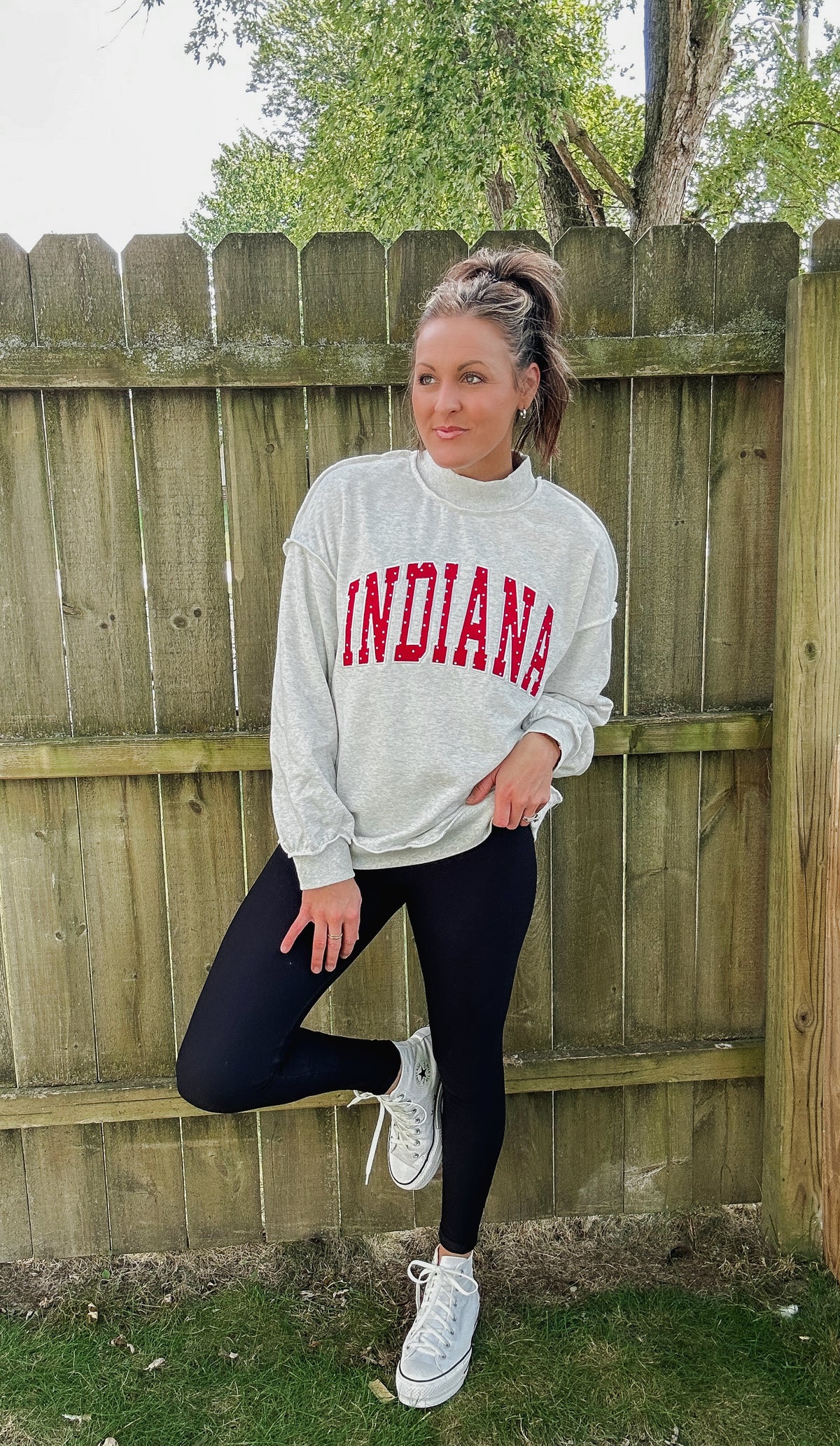 Indiana Polka Dot Mock Neck