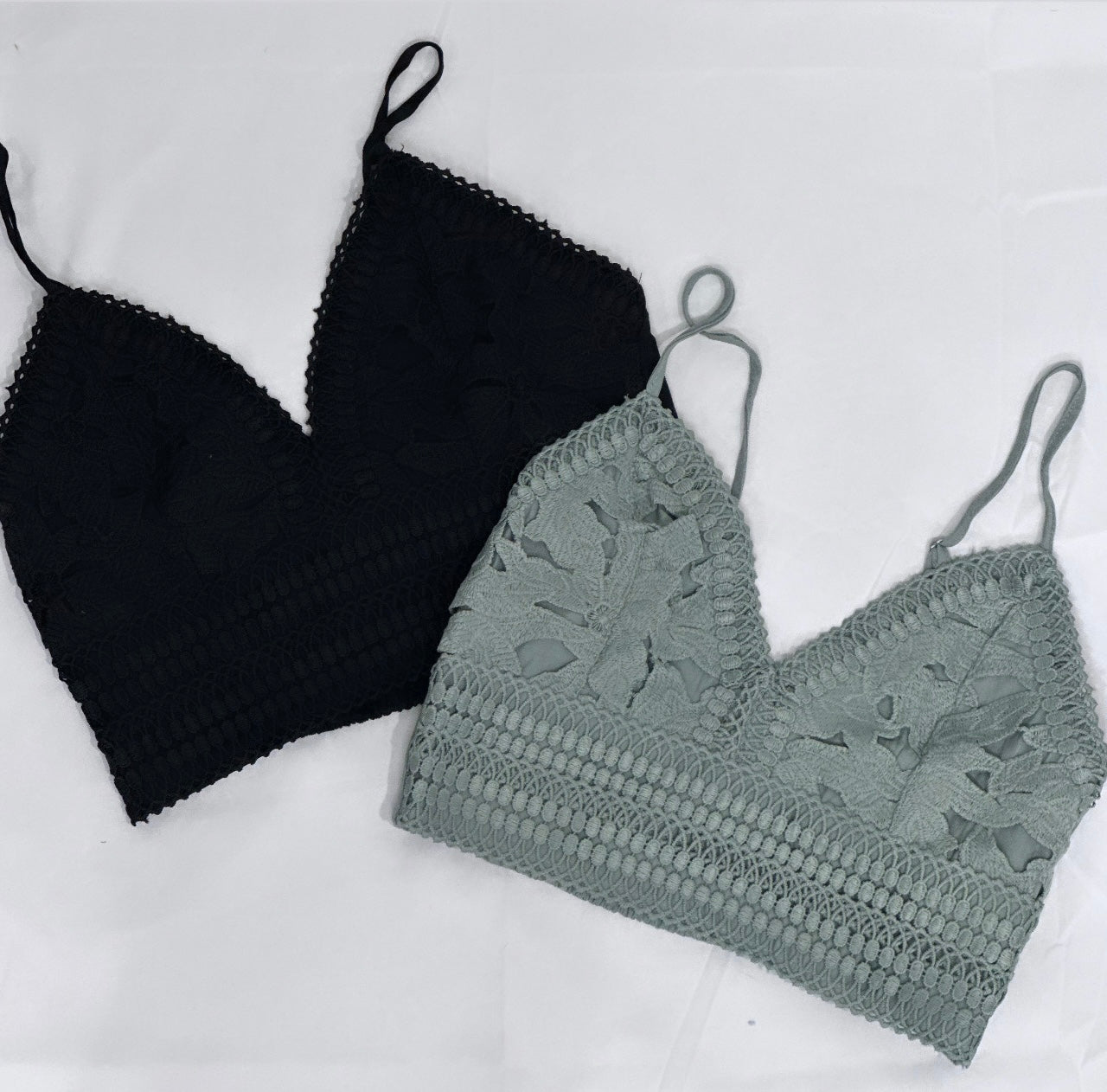 Lace Crop Cami - Black