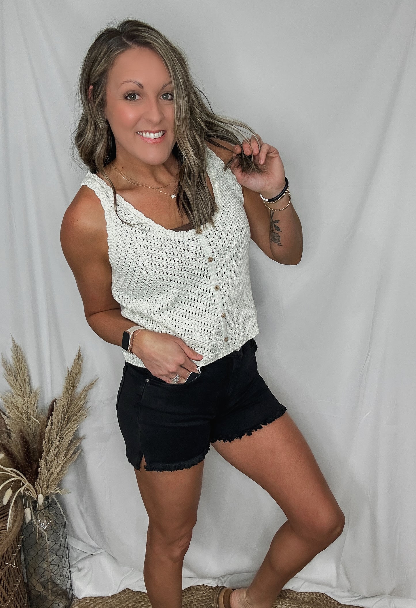 Black Raven Frayed Hem Shorts