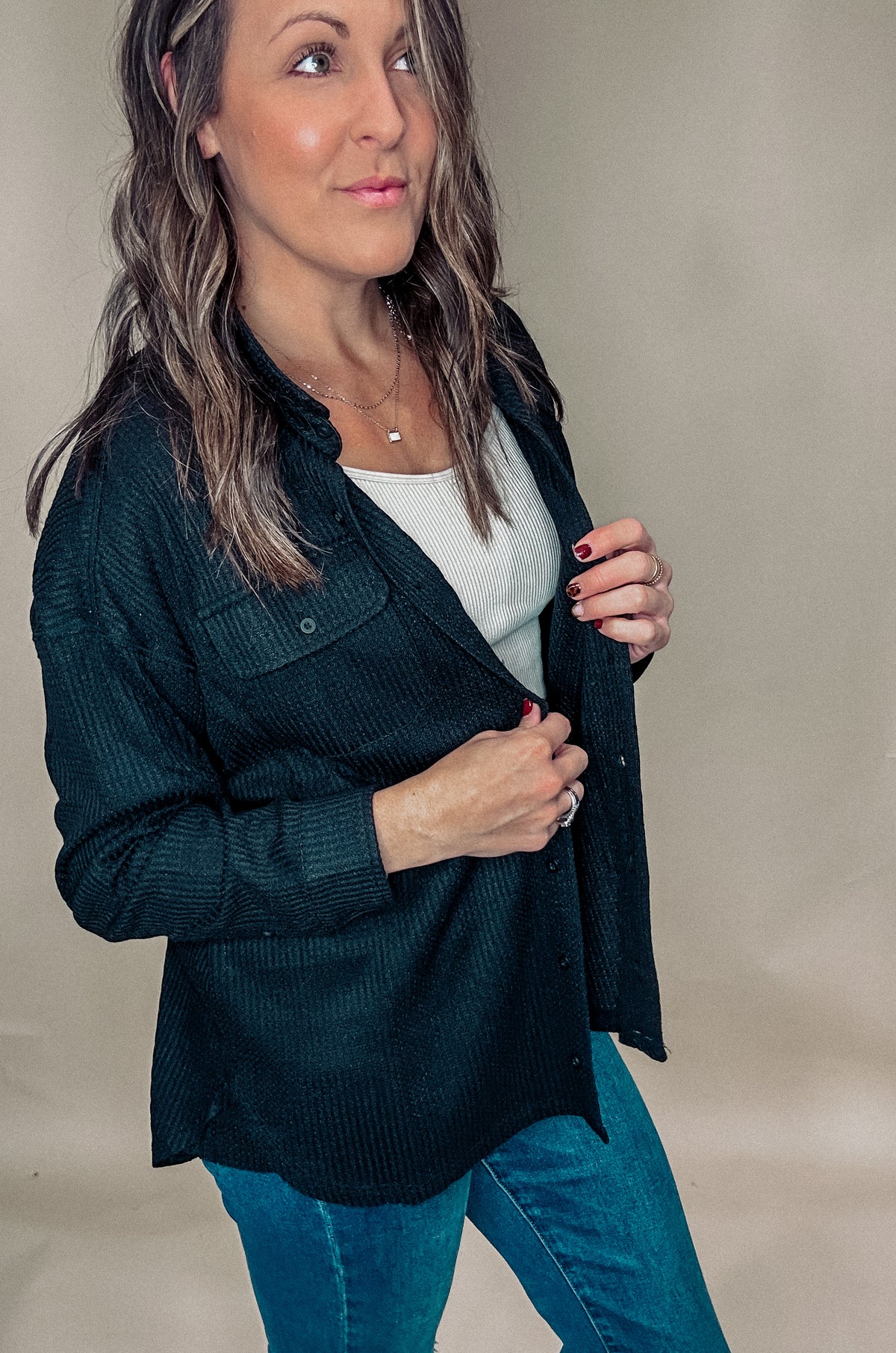 The Rowan Thermal Button Down