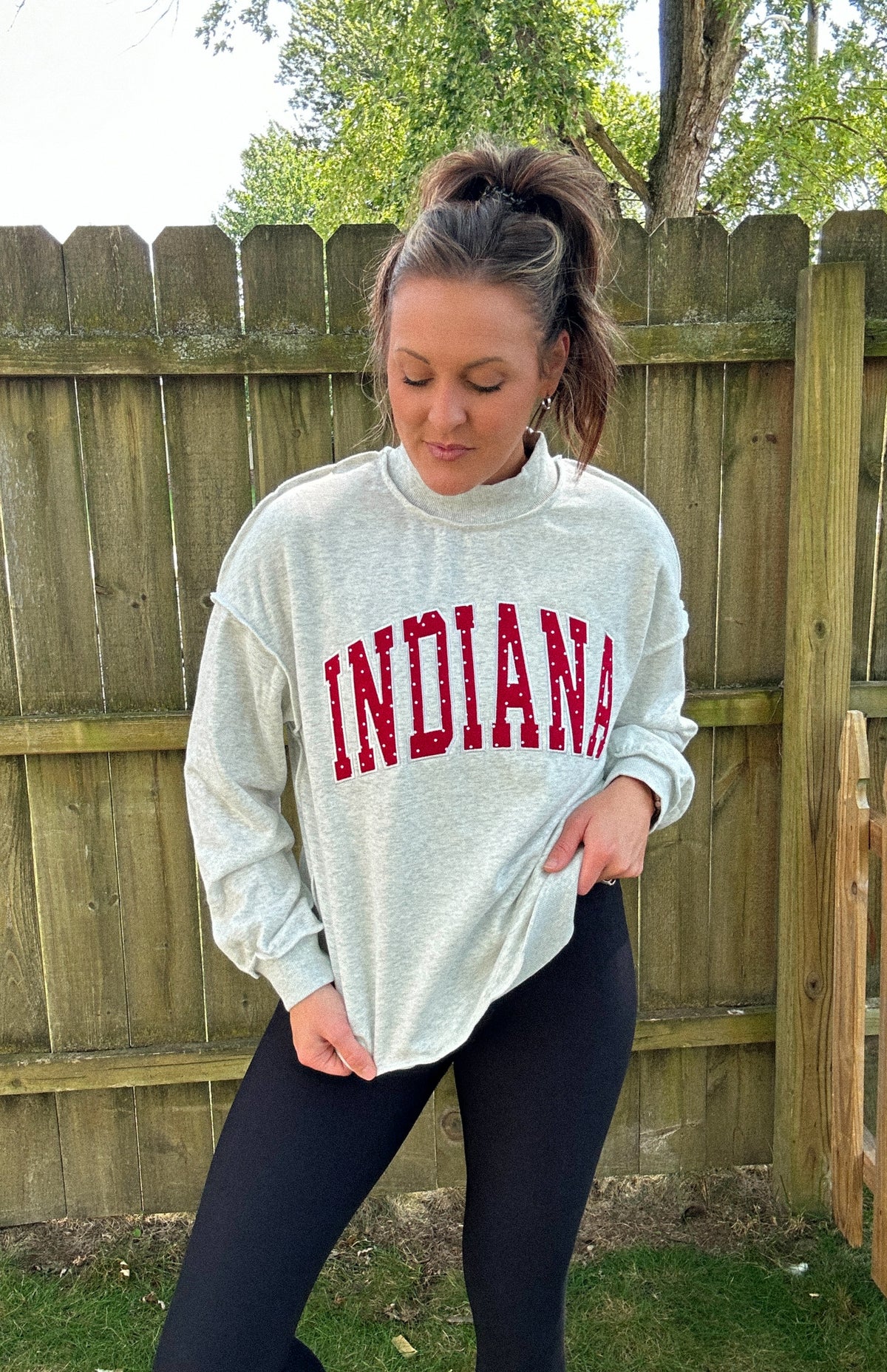 Indiana Polka Dot Mock Neck