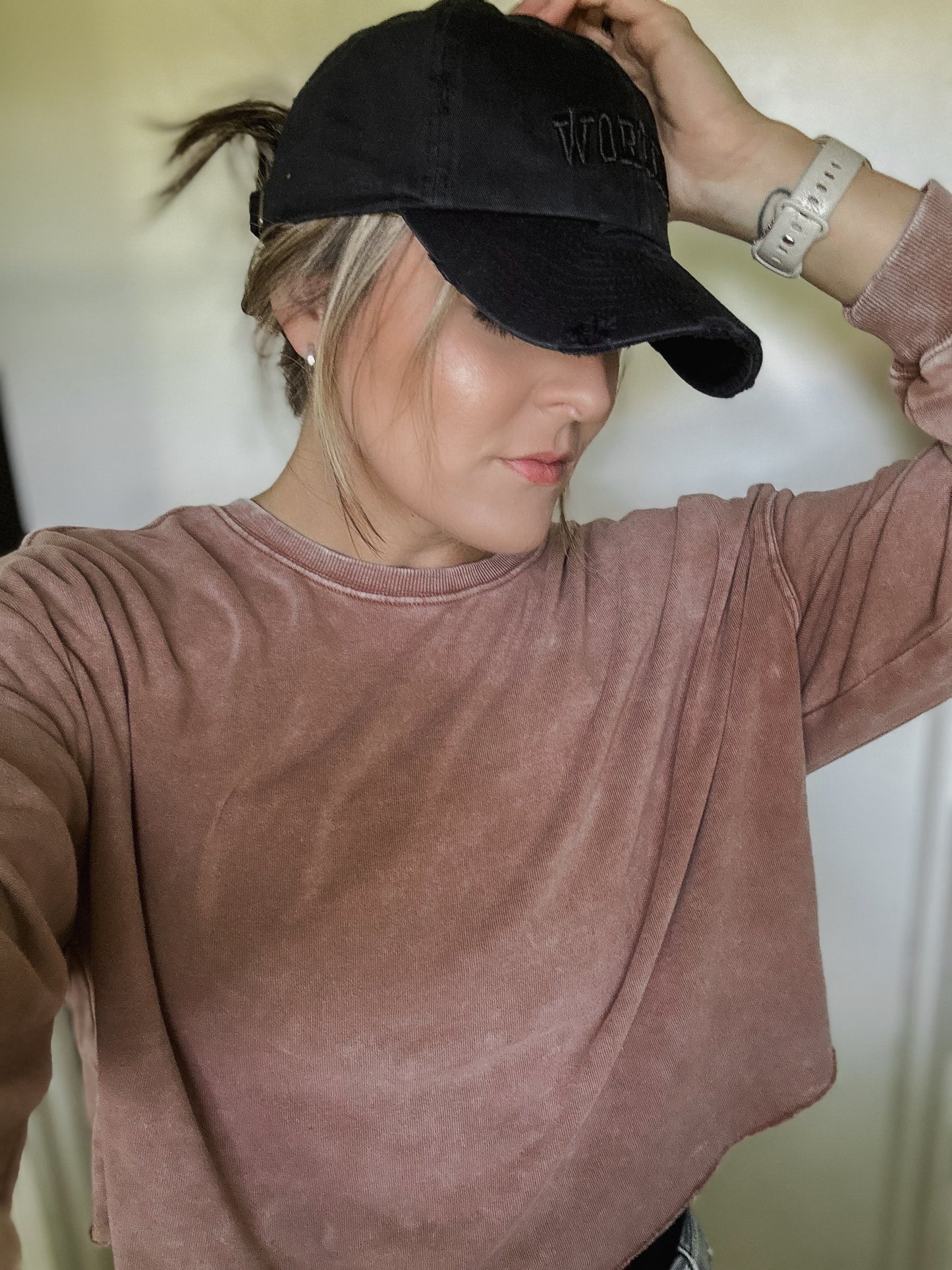 Worthy Distressed Black Baseball Cap