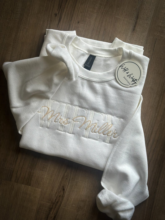 Wifey Custom Name Crewneck