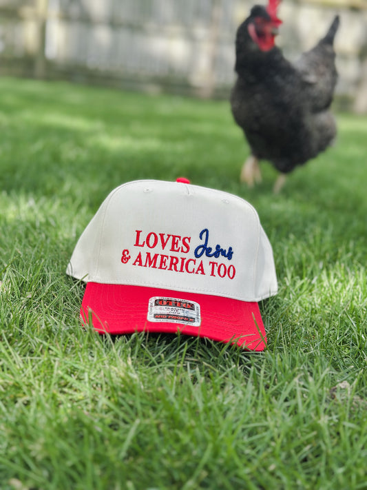 Loves Jesus & America Too Snapback Hat