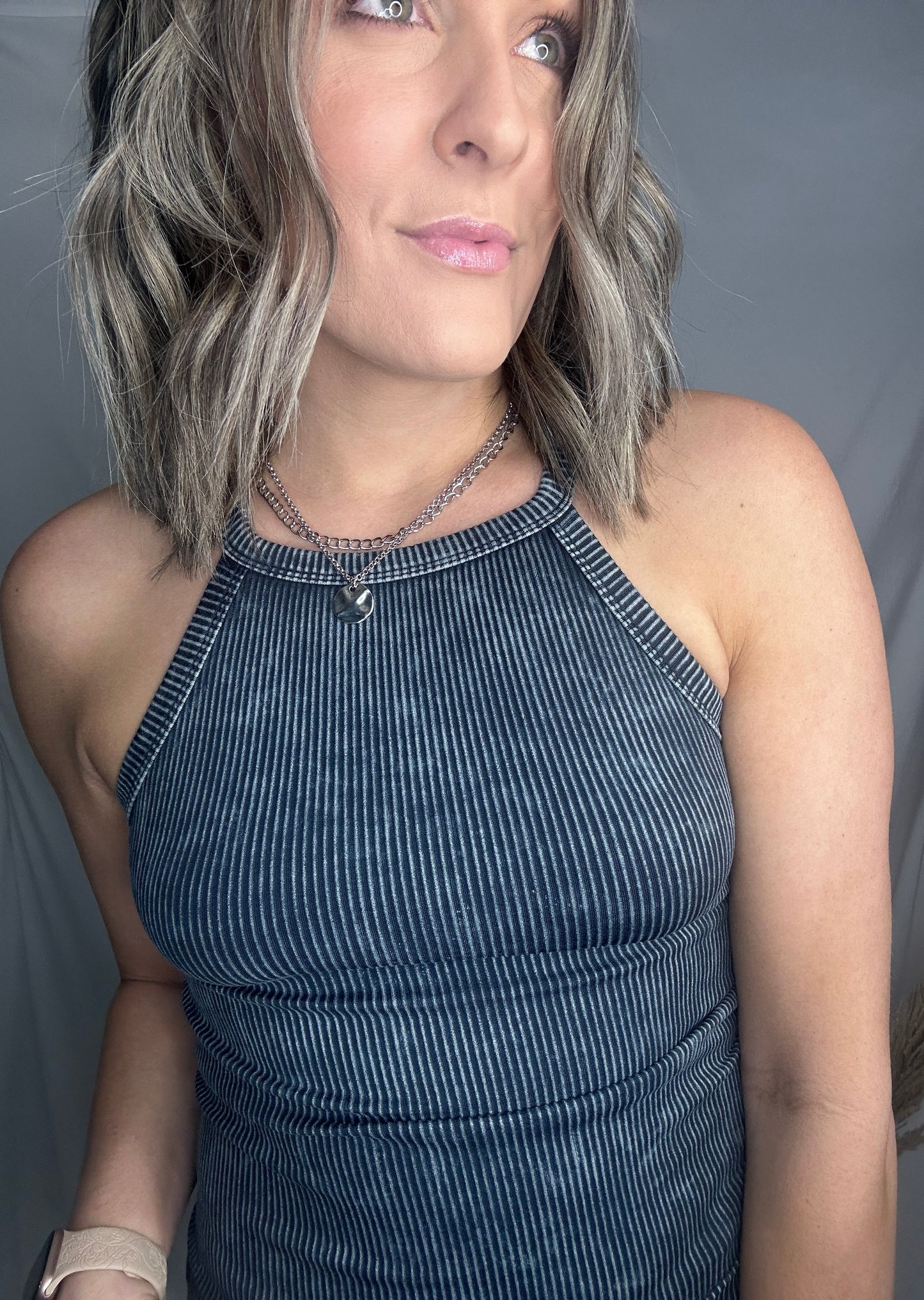 Stone Washed Cami - Ash Black