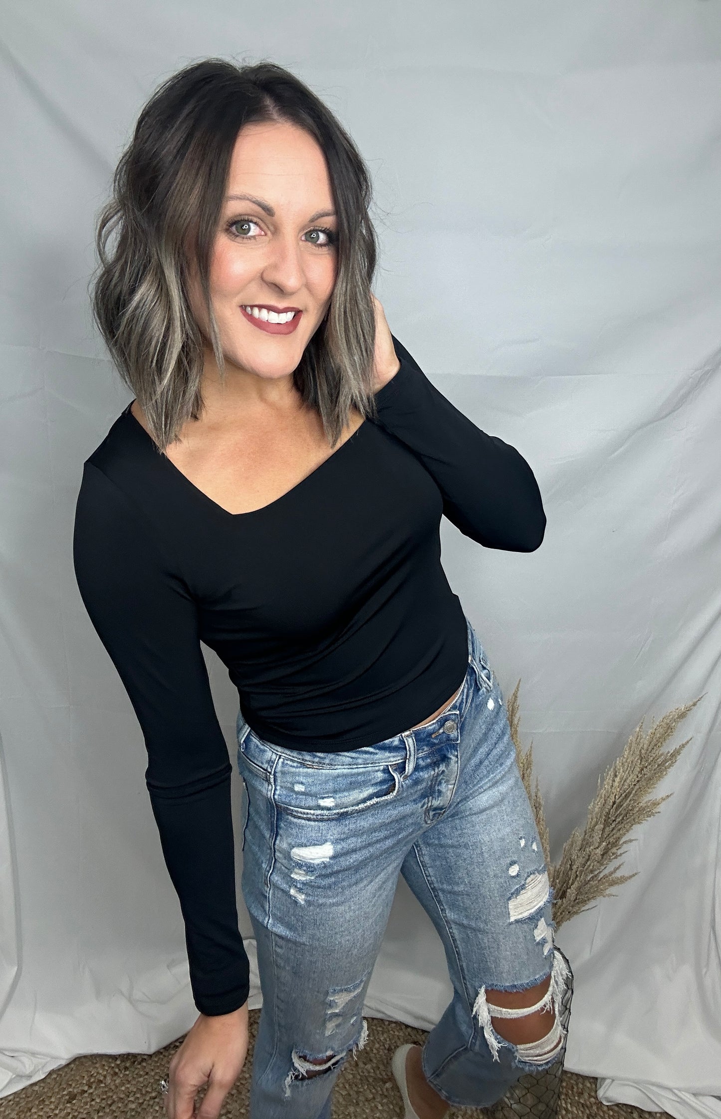 Square Neck Long Sleeve