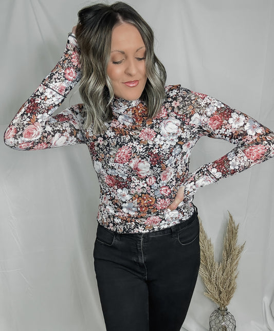 Floral Mesh Top