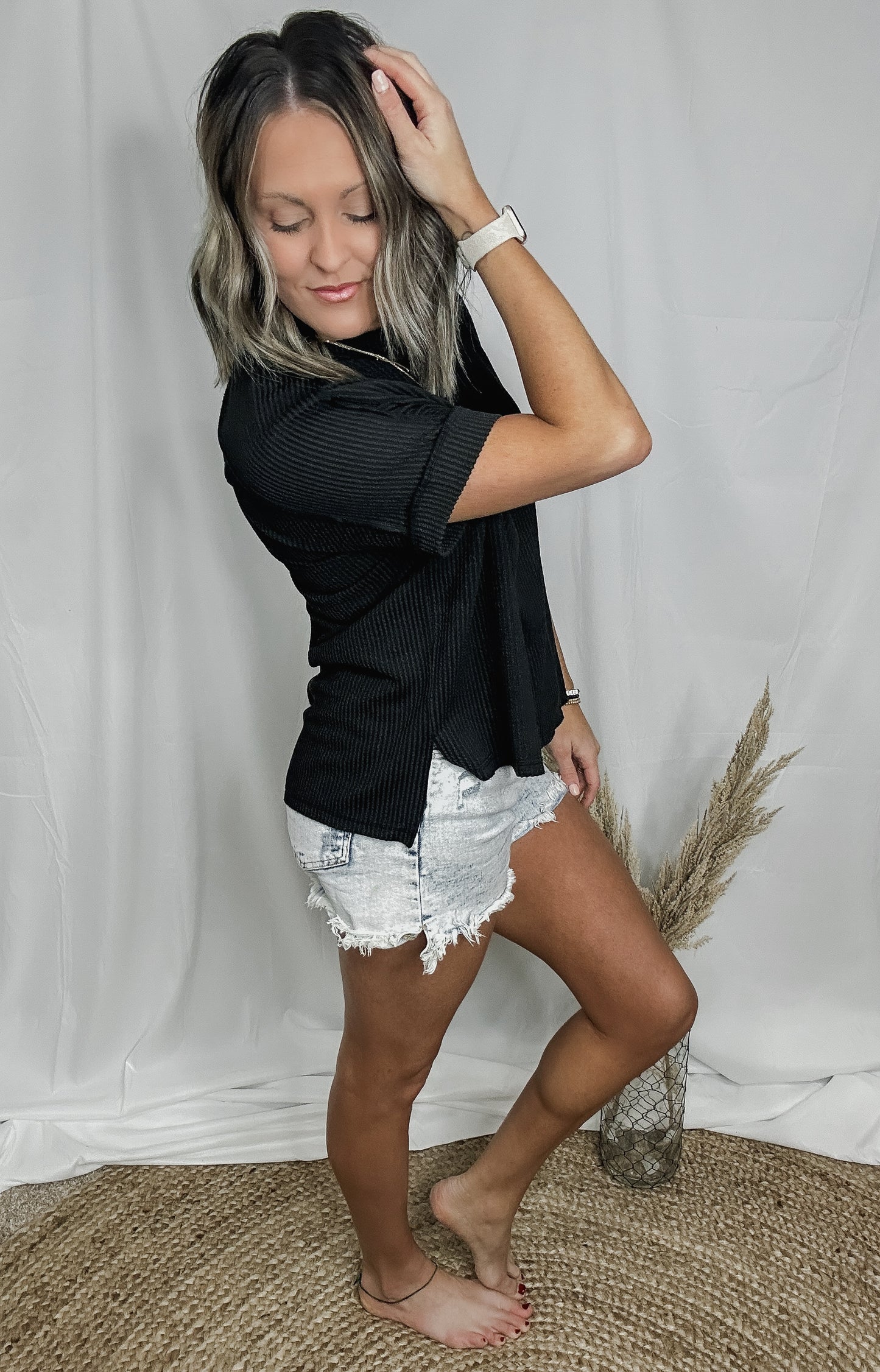 Wavy Corded Rib Tee