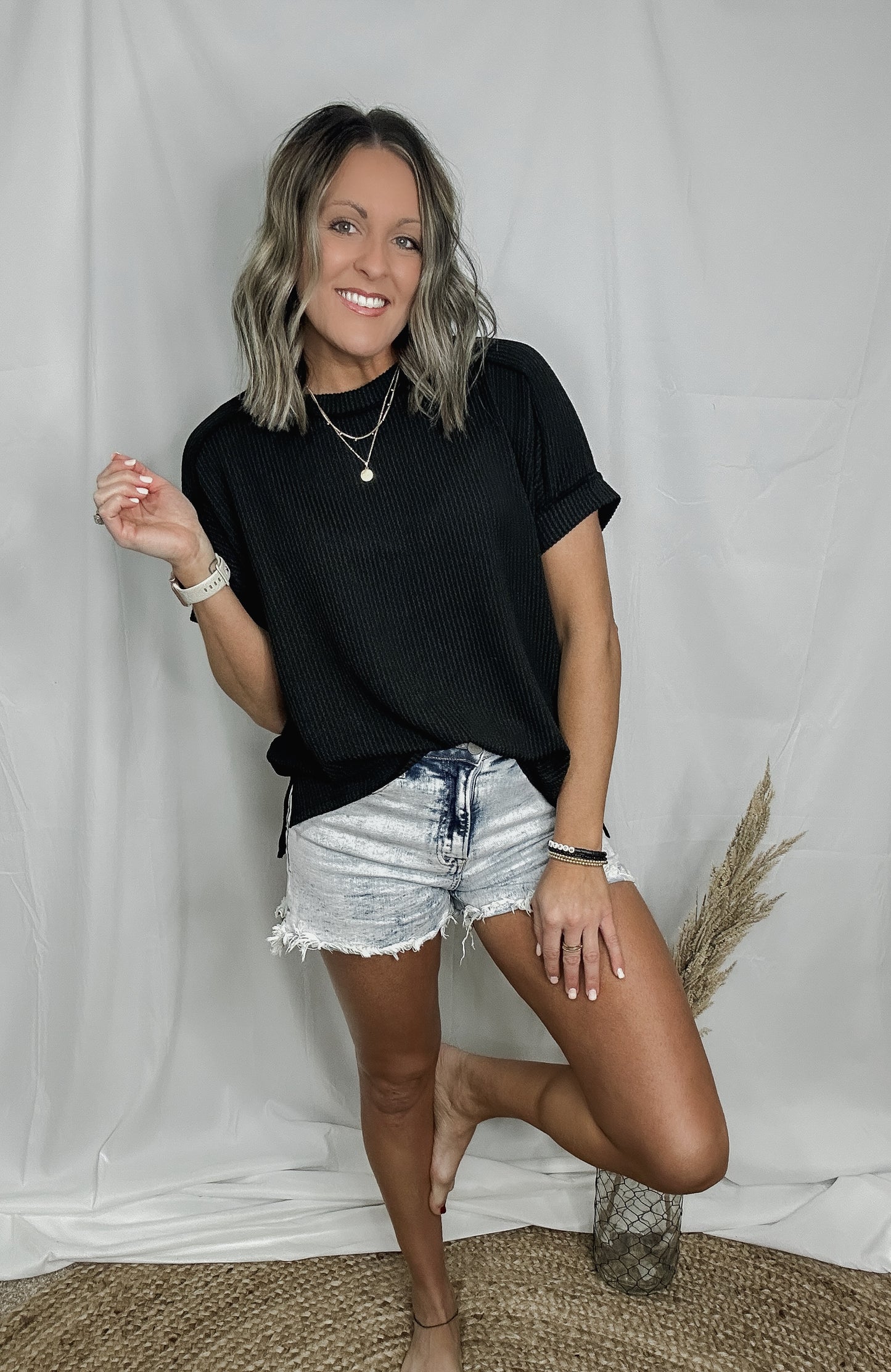 Wavy Corded Rib Tee