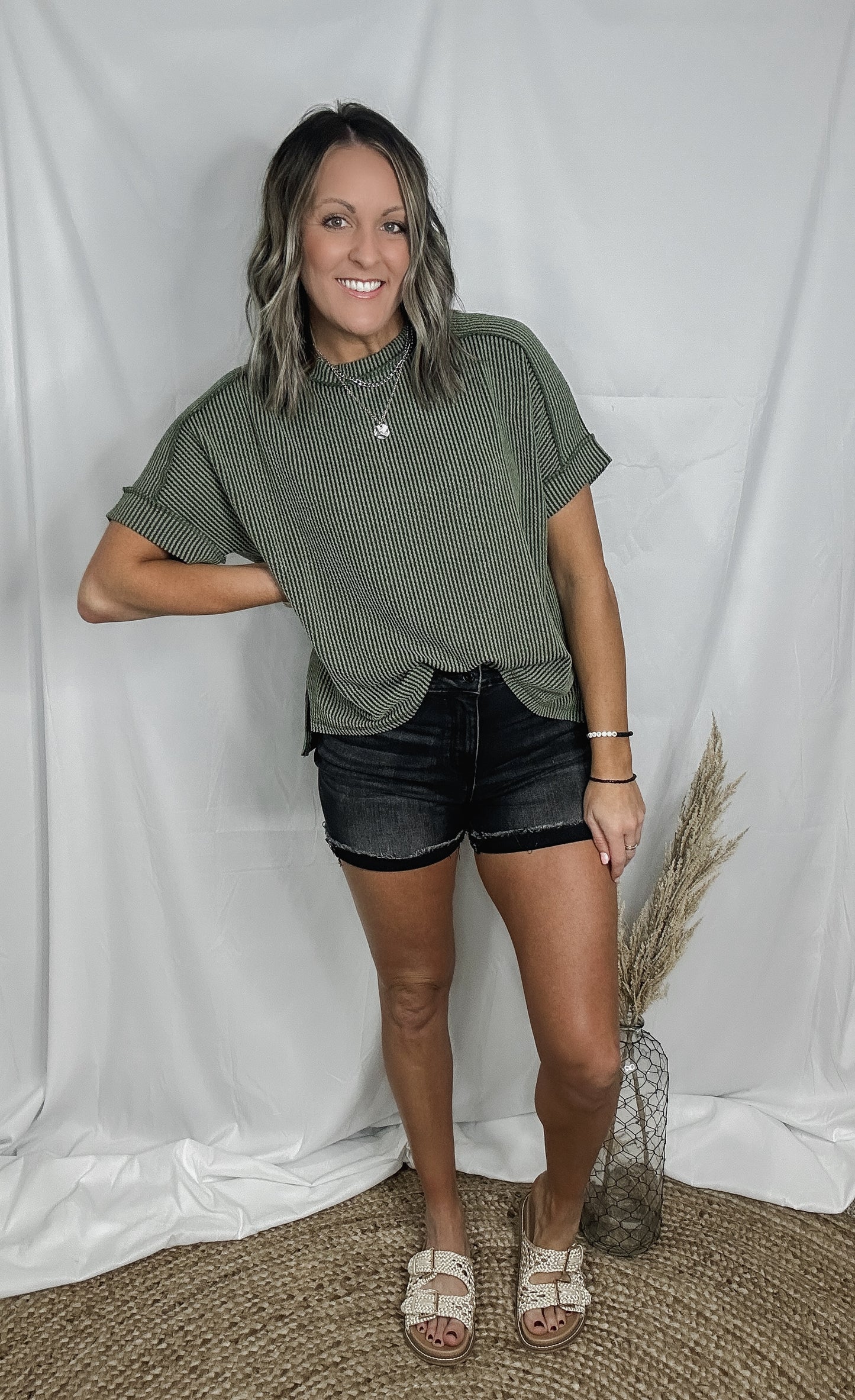 Wavy Corded Rib Tee