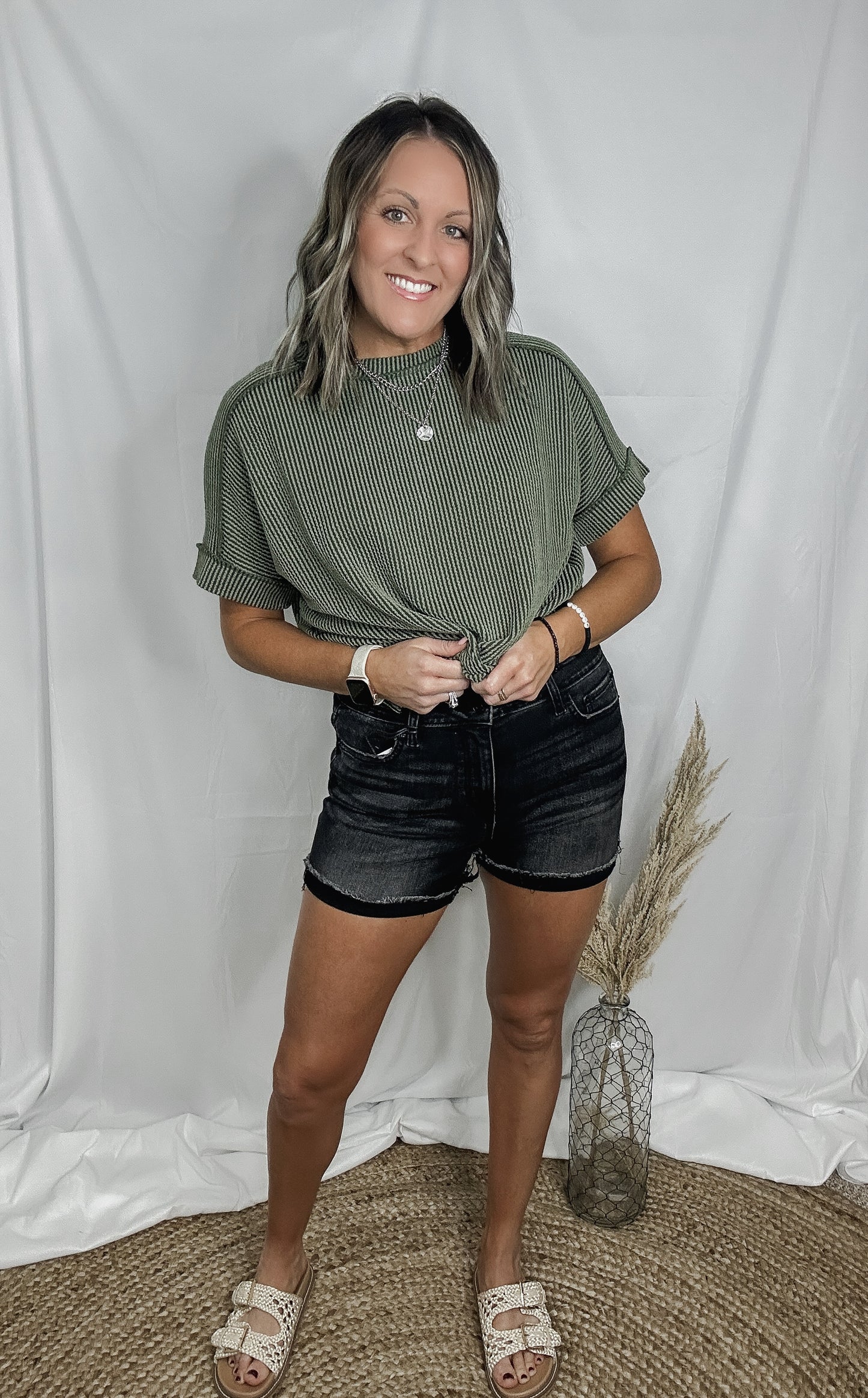 Wavy Corded Rib Tee