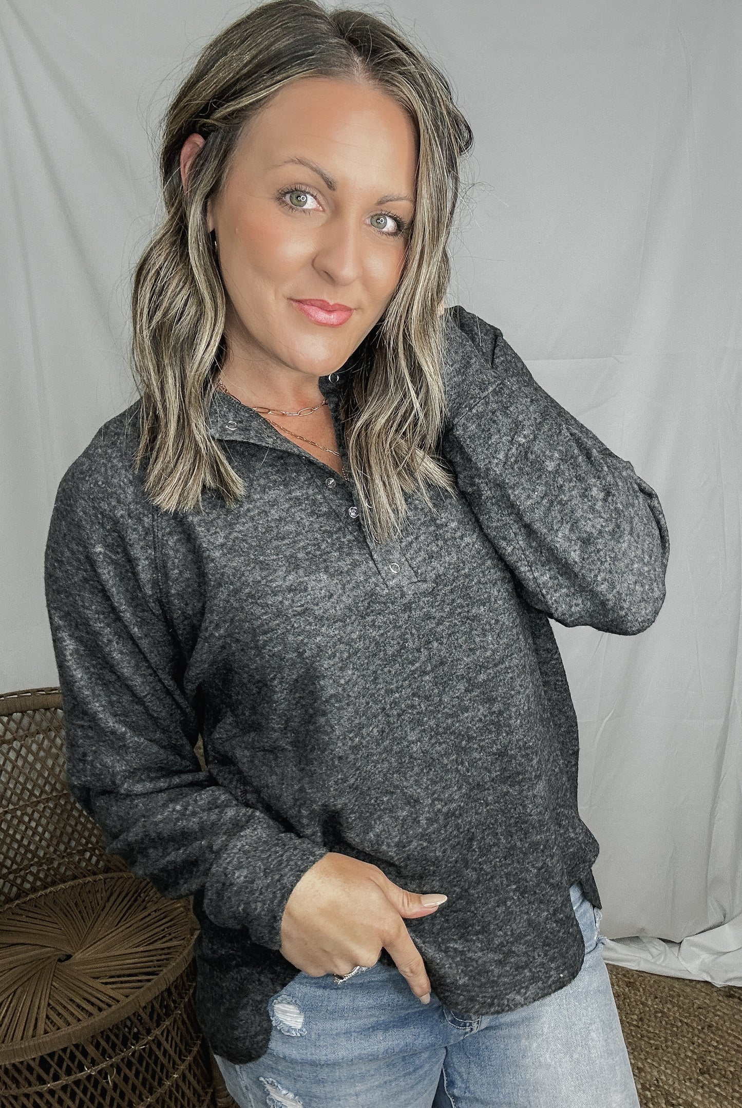 Snap Button Henley