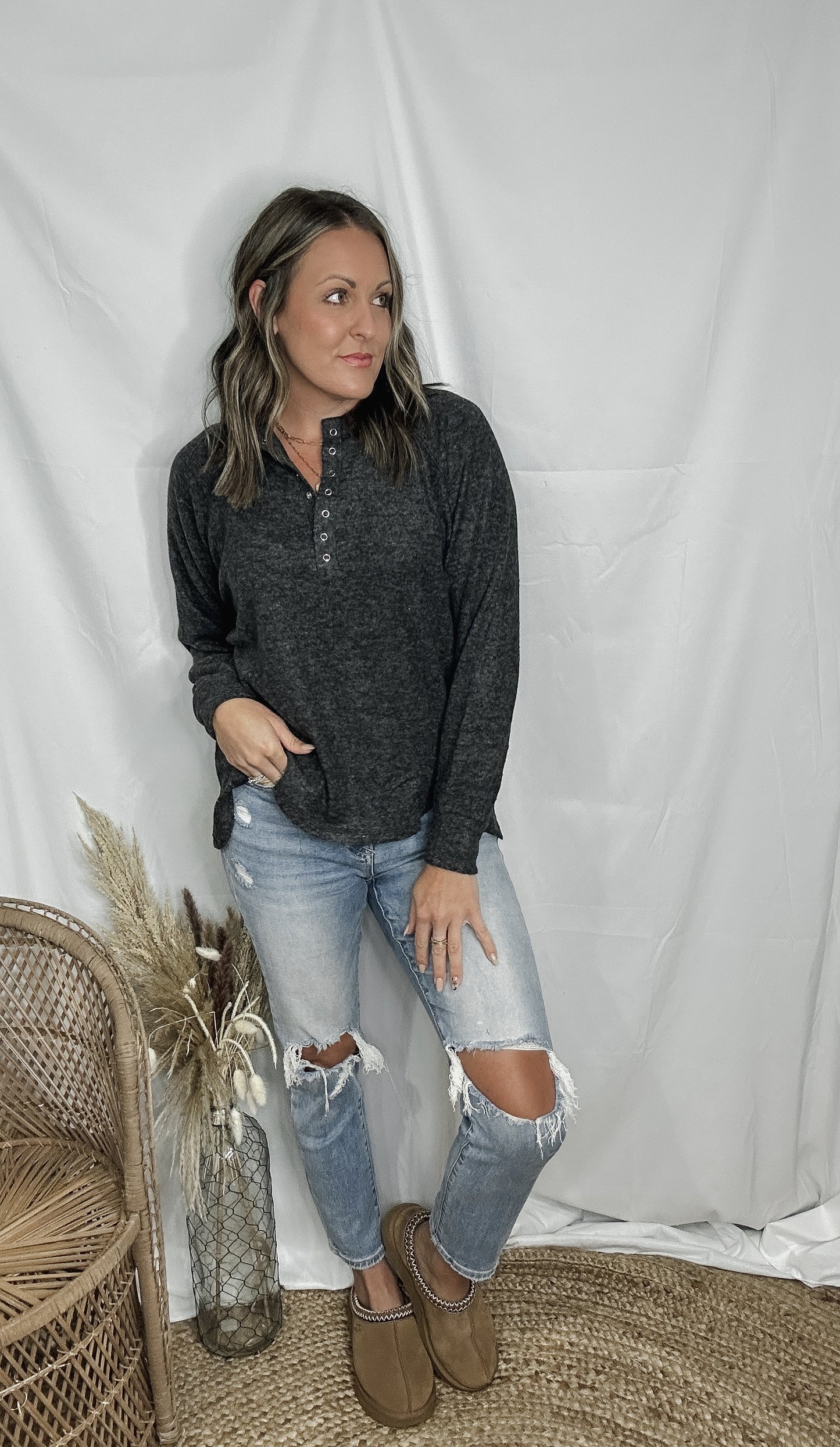 Snap Button Henley