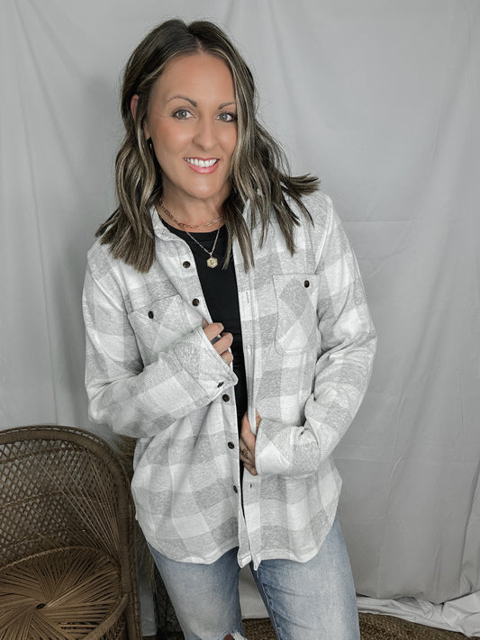 Falling For Flannel - Gray Check