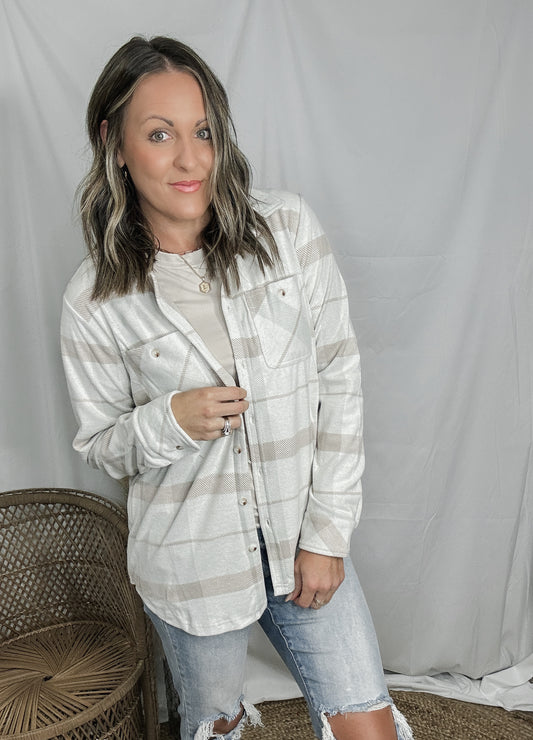 Falling For Flannel - Neutral Stripe