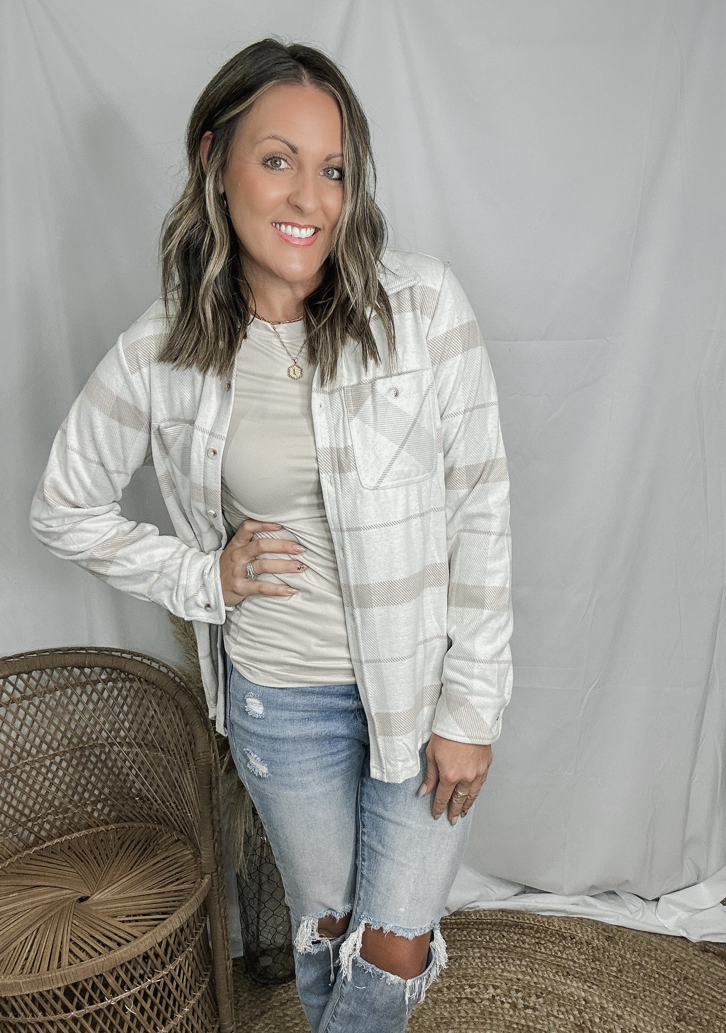 Falling For Flannel - Neutral Stripe