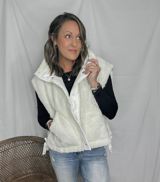 Sherpa Vest With Side Ties