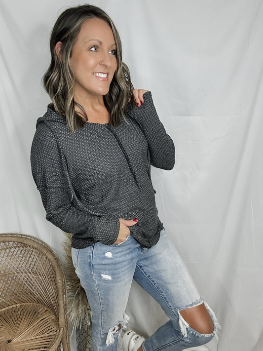 Waffle Knit Hoodie