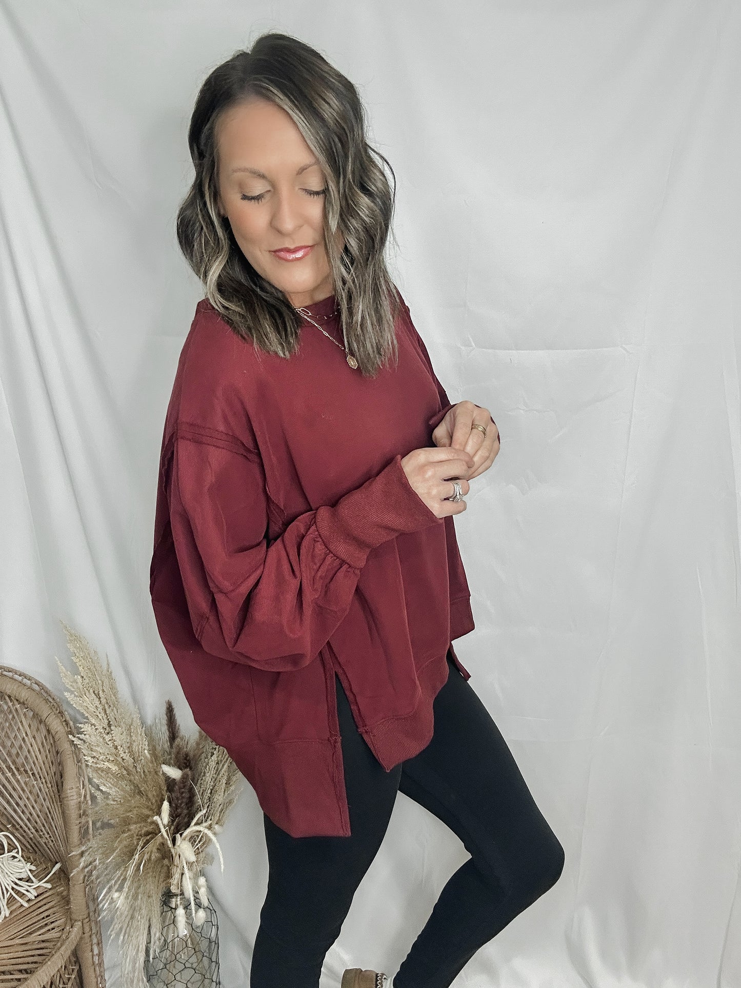 The Sutton Slit French Terry Top