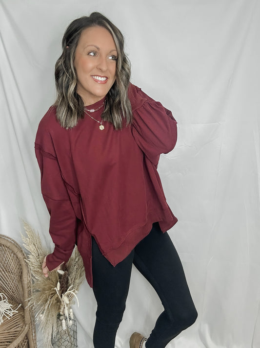 The Sutton Slit French Terry Top