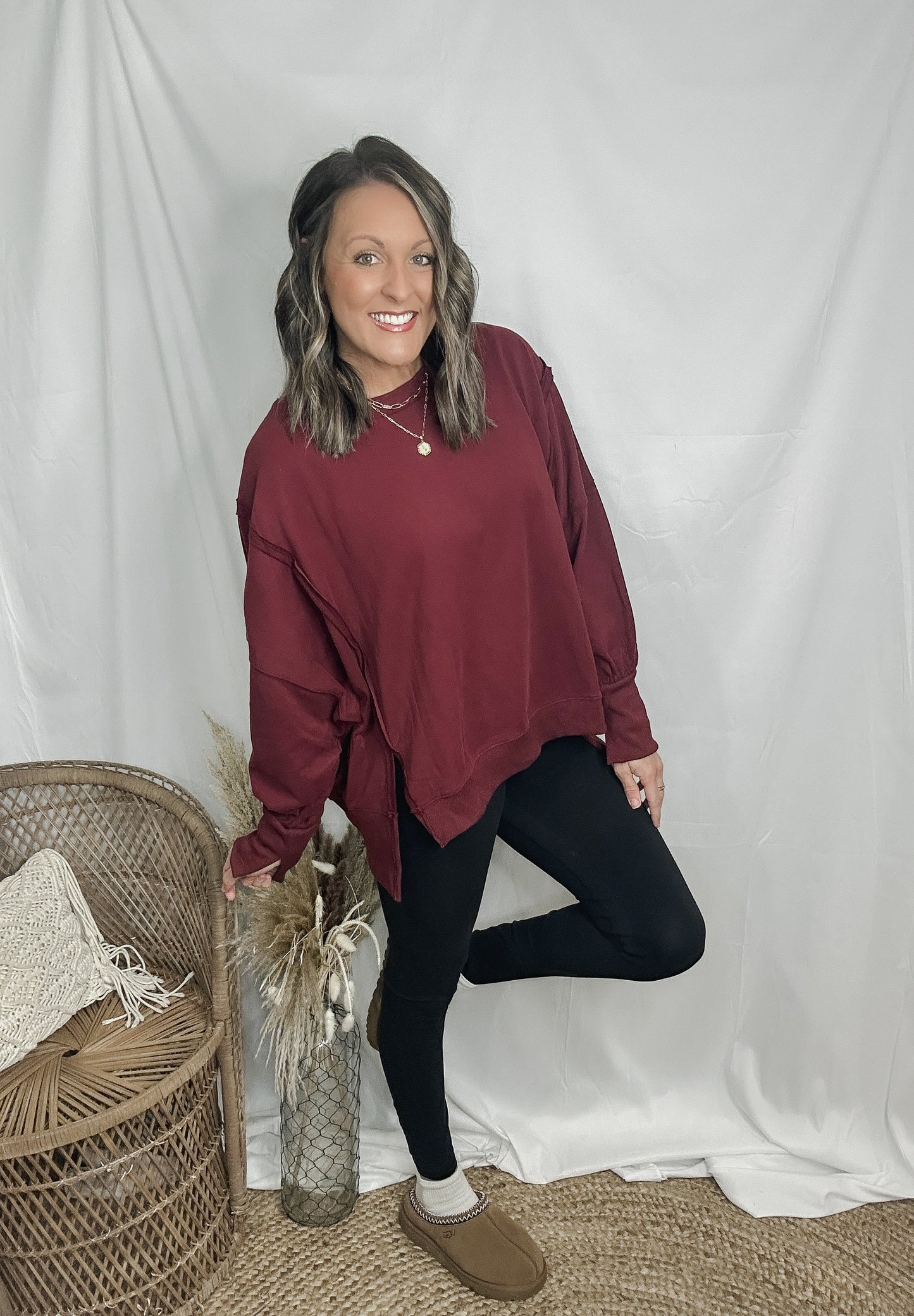 The Sutton Slit French Terry Top