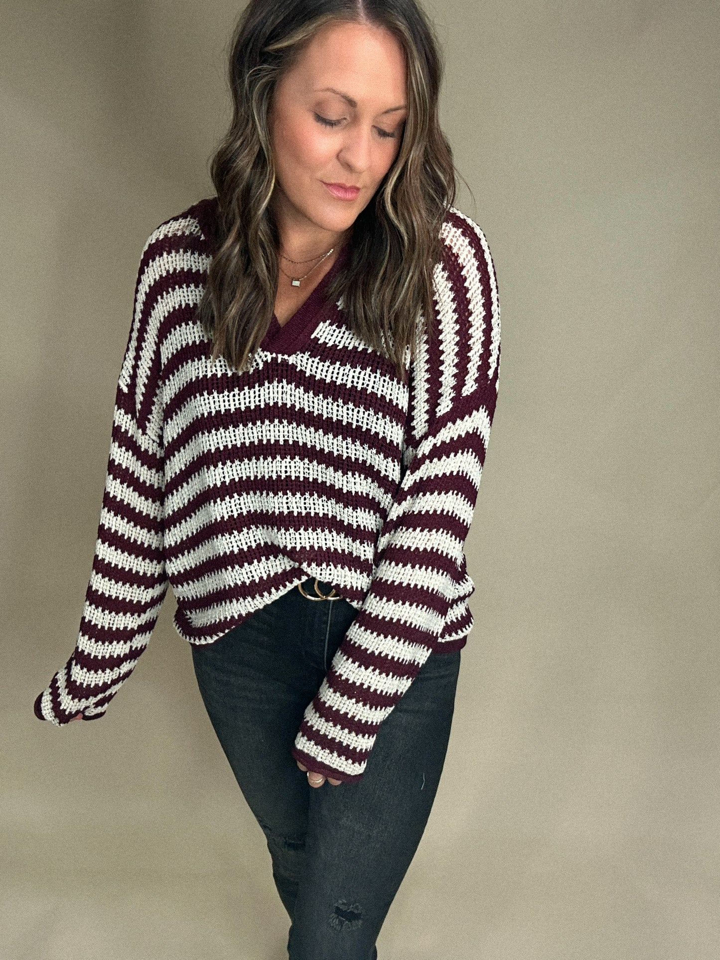 The Cabernet Striped Sweater