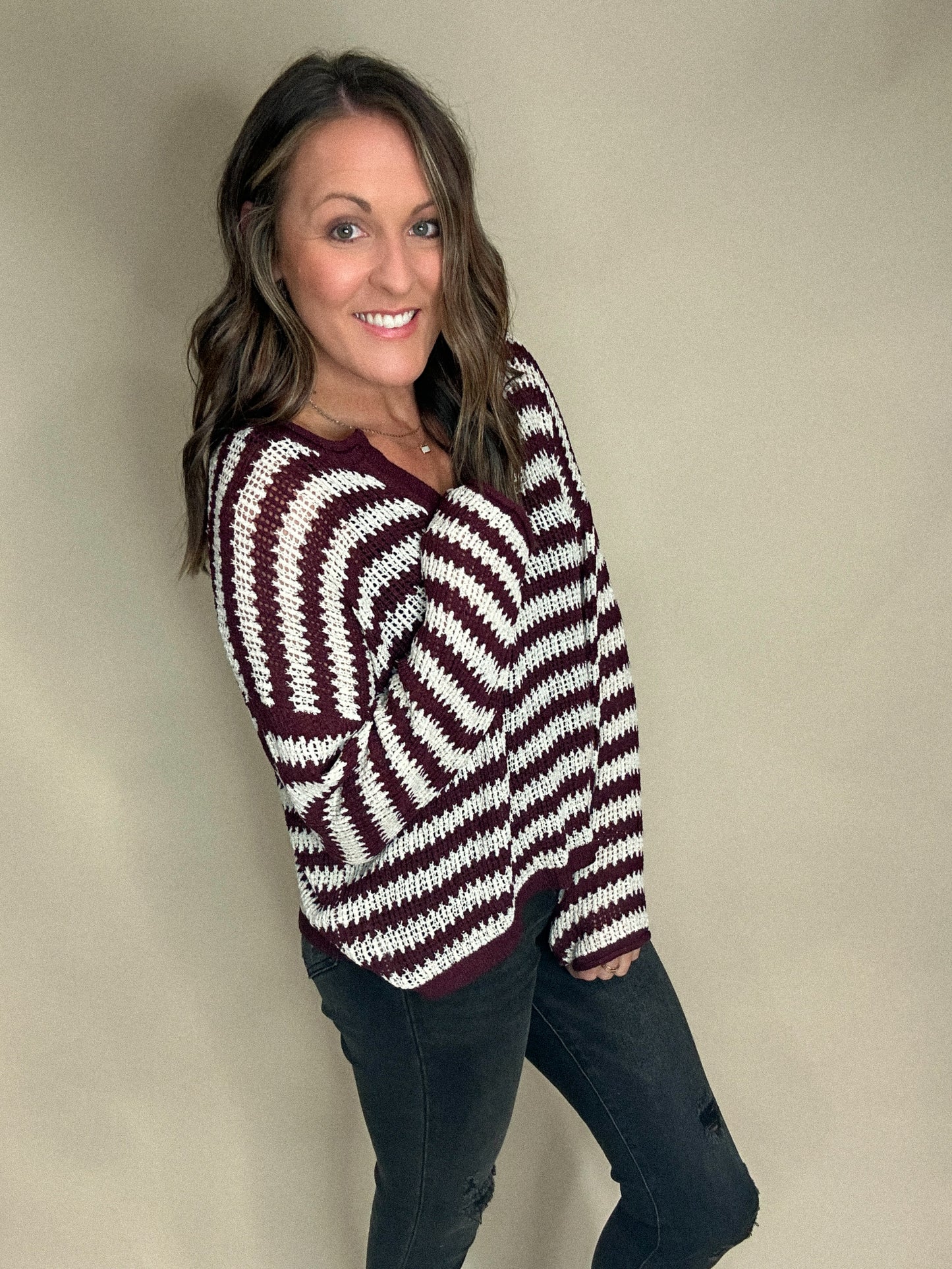 The Cabernet Striped Sweater