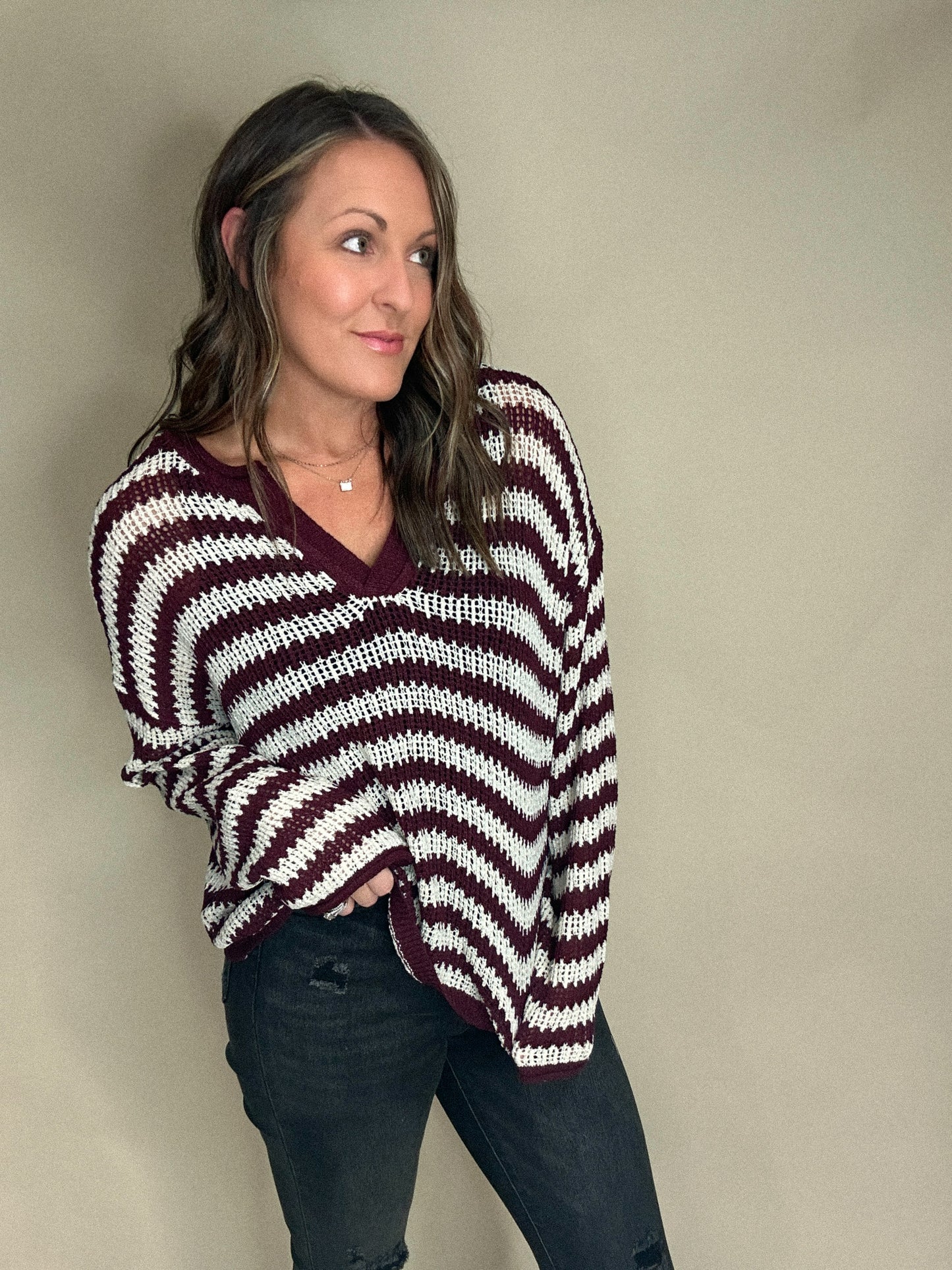 The Cabernet Striped Sweater