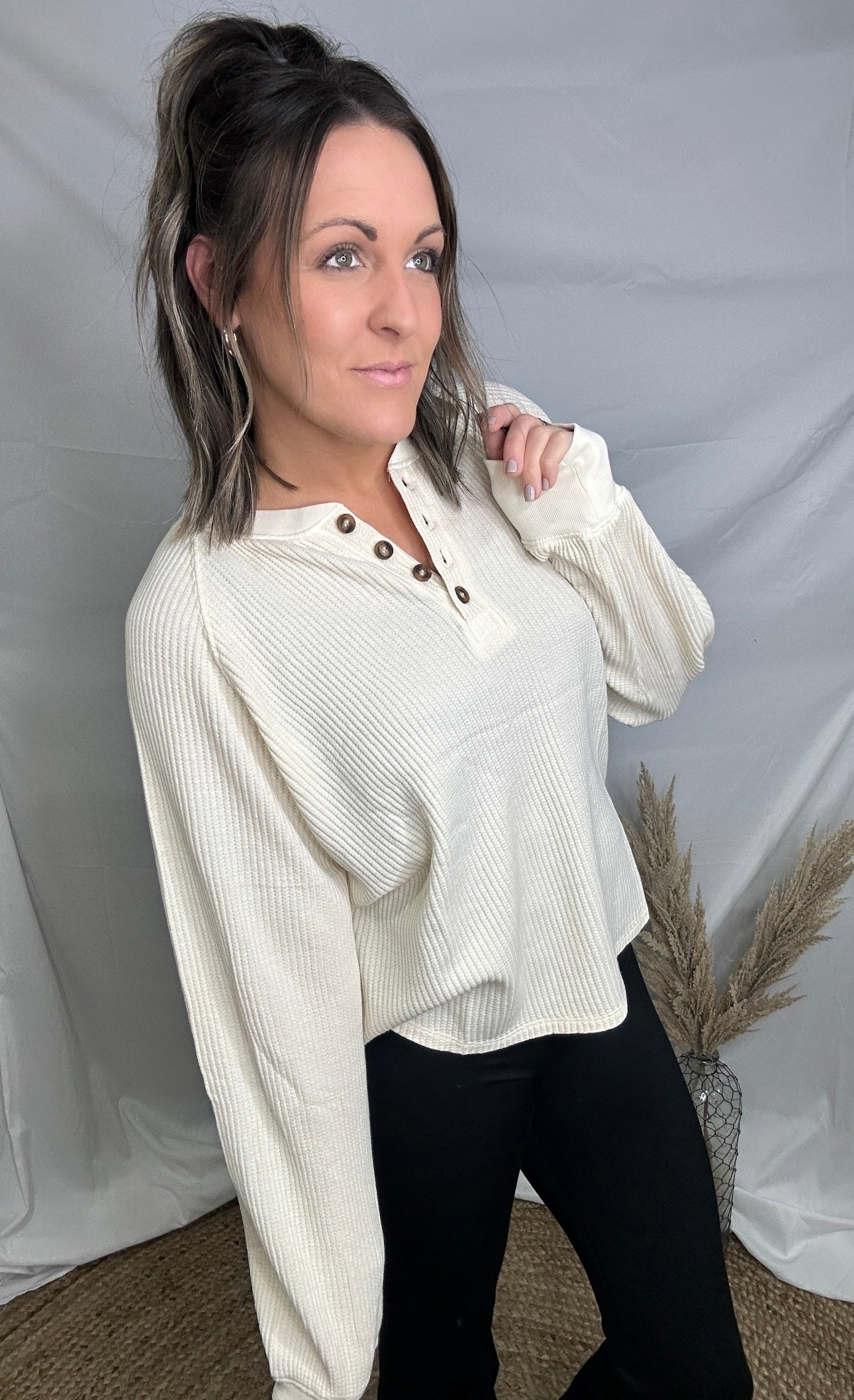 Willow Waffle Knit Henley