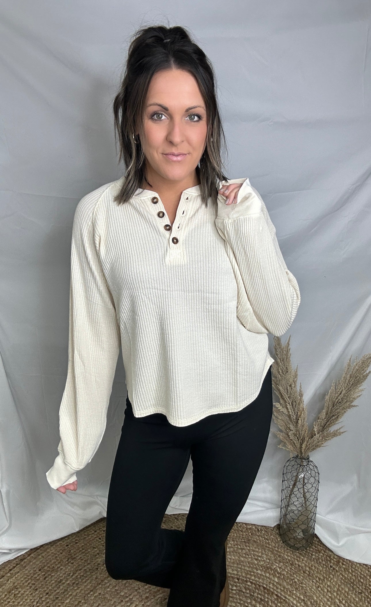 Willow Waffle Knit Henley