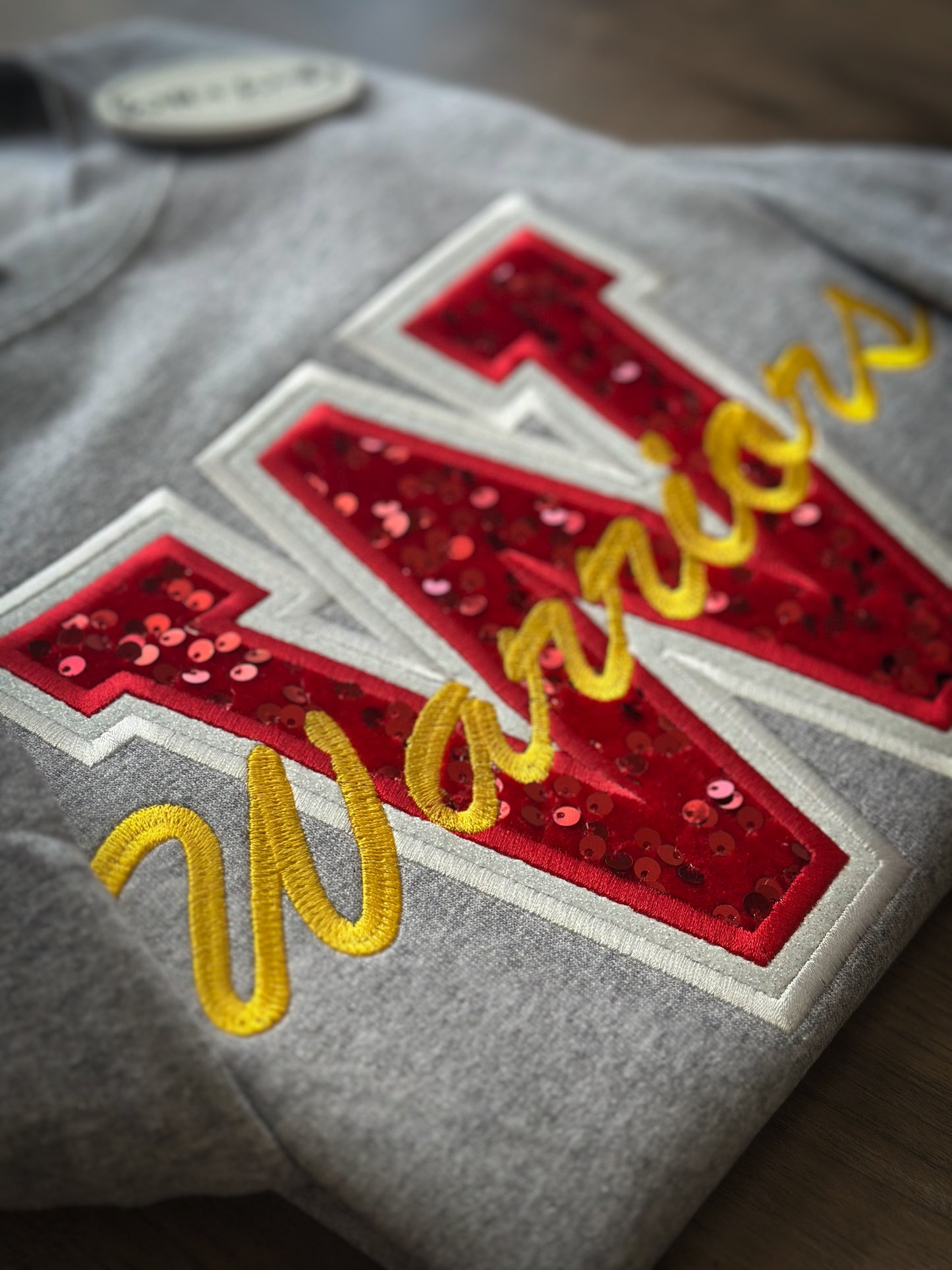 Sequin Spirit Varsity Crew - Warriors